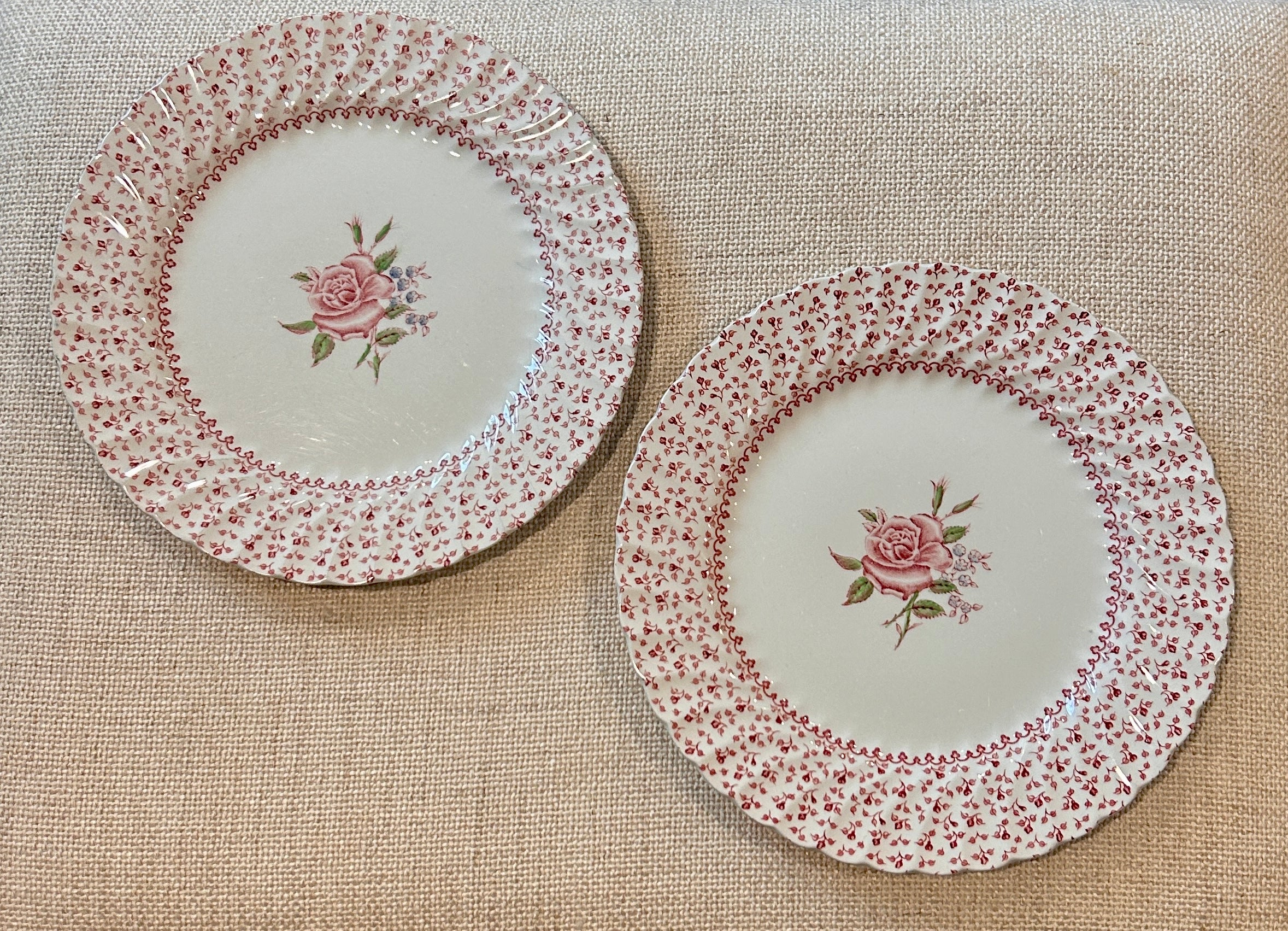 Johnson Brothers Rose Bouquet Ironstone Dinner Plates-Set of 6