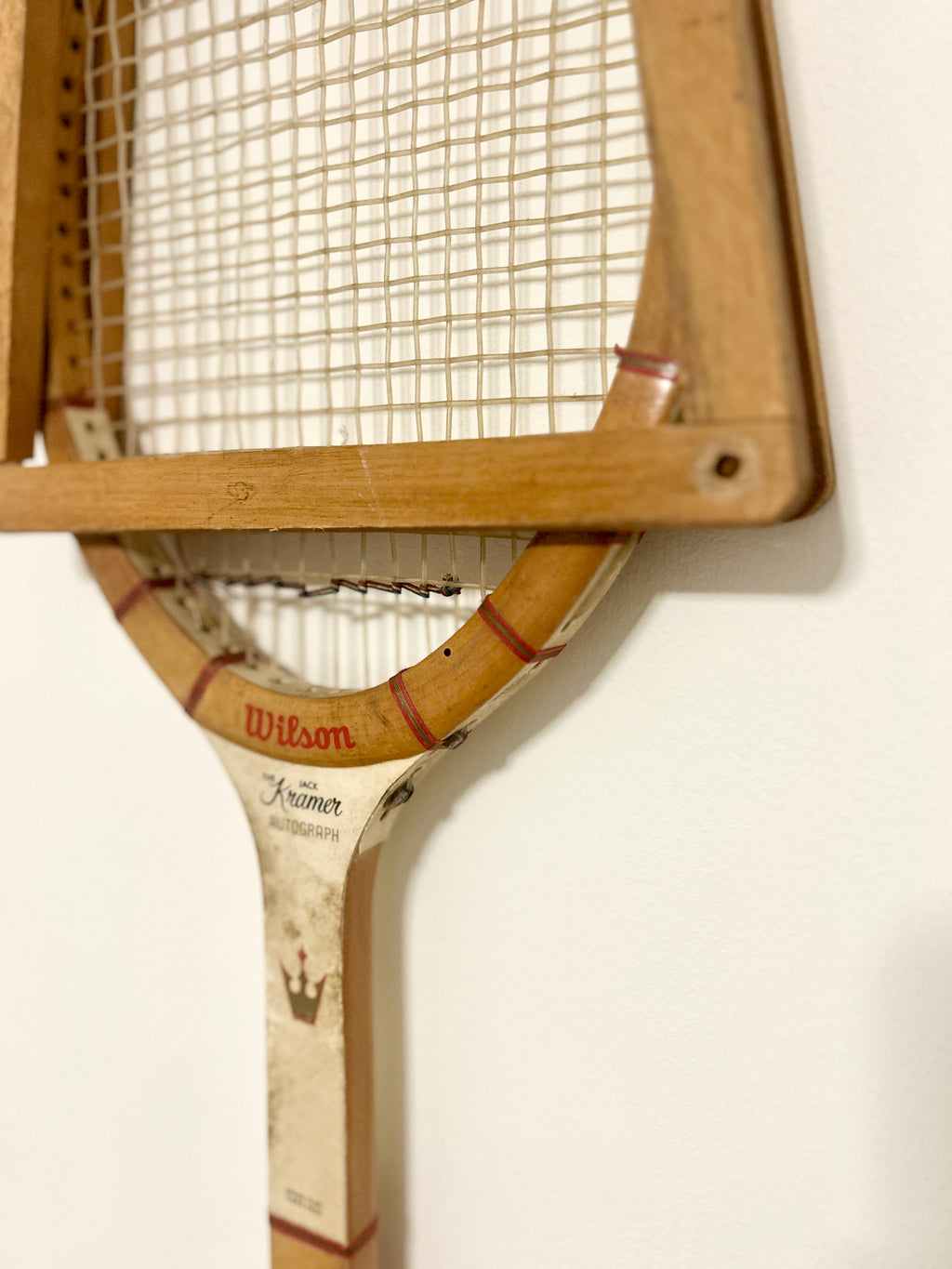 Vintage Wilson Jack Kramer Autograph Wooden Tennis Racket with Press