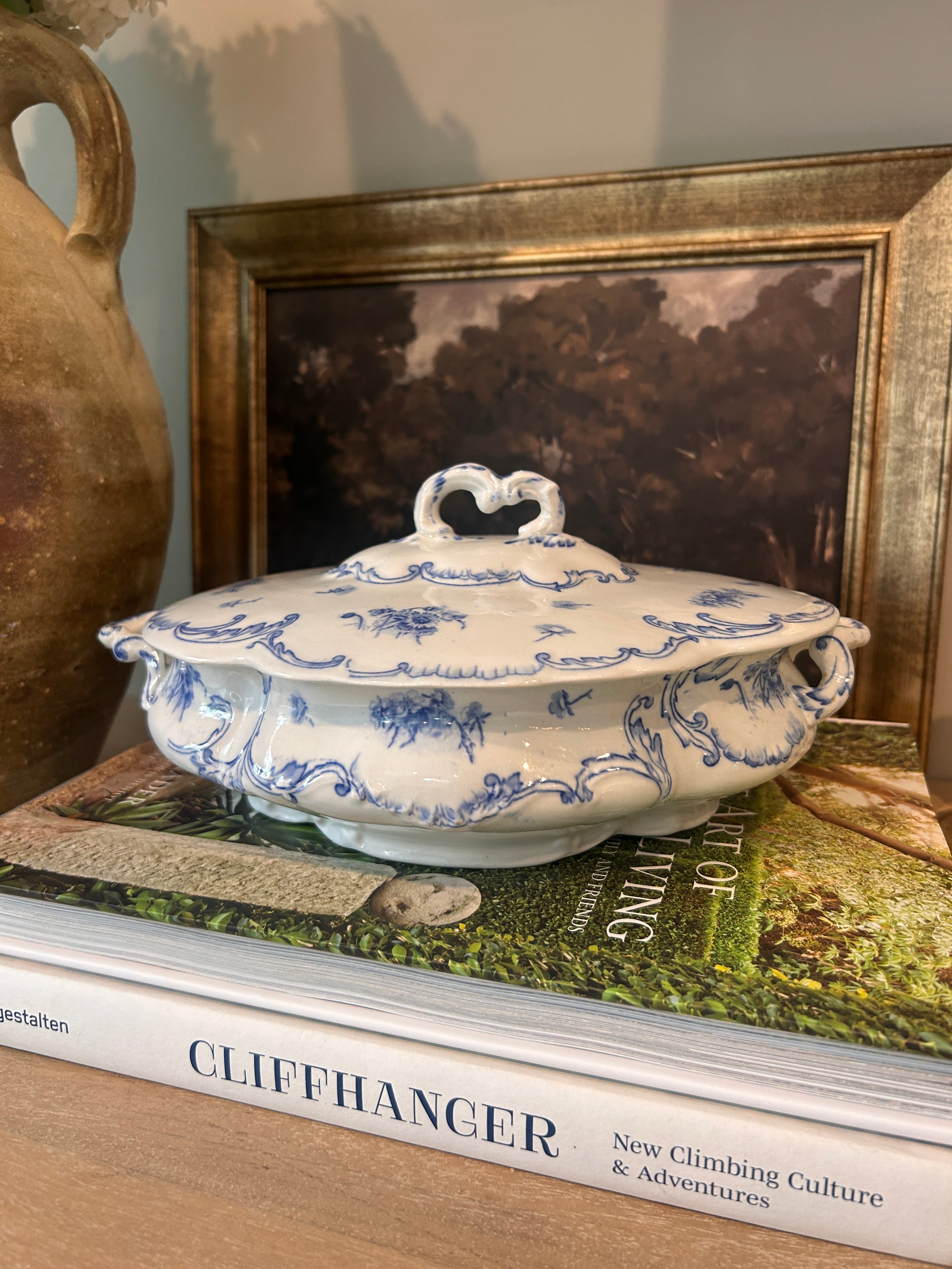 Antique English Royal Clare Semi-Porcelain Covered Dish