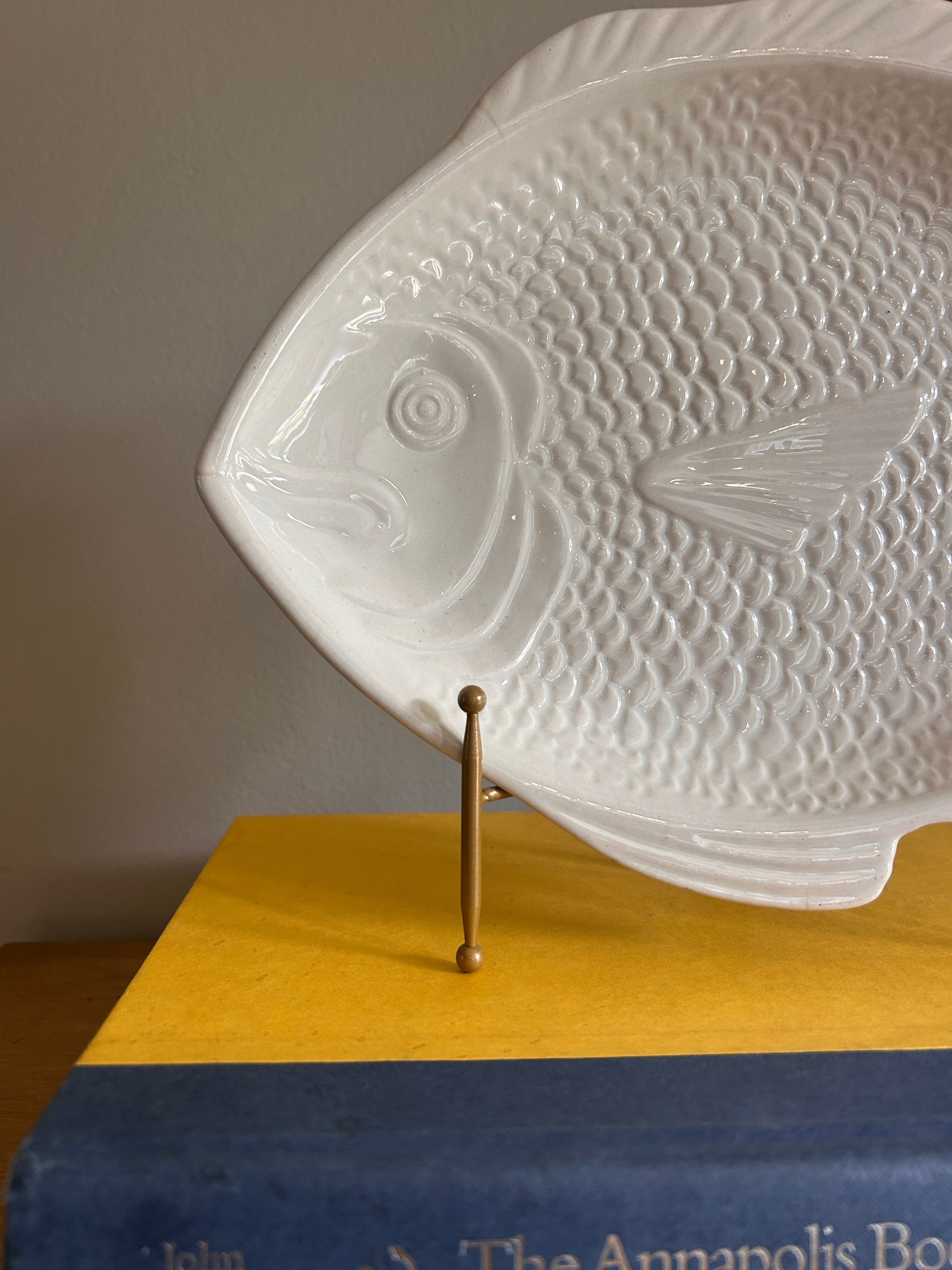 Vintage Whittier Pottery White Fish Serving Platter