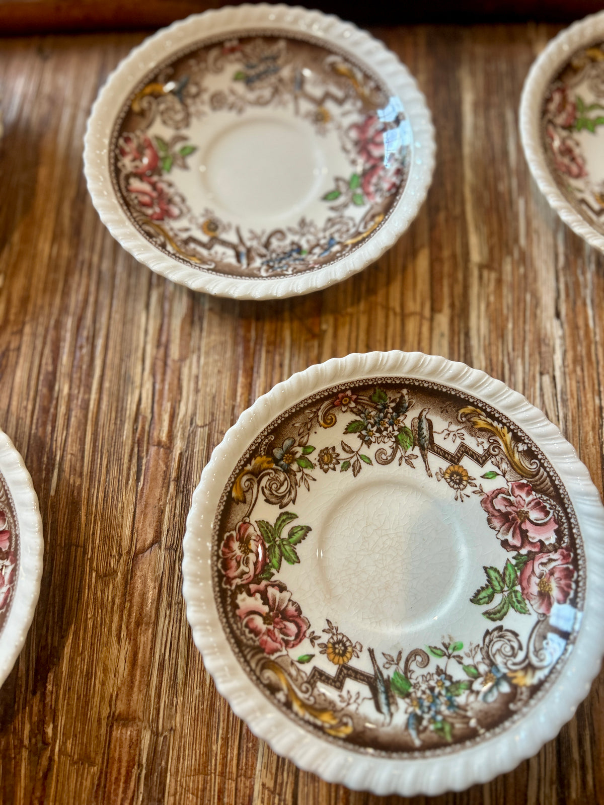 Set of 6 Vintage English Johnson Brothers Devonshire Saucers
