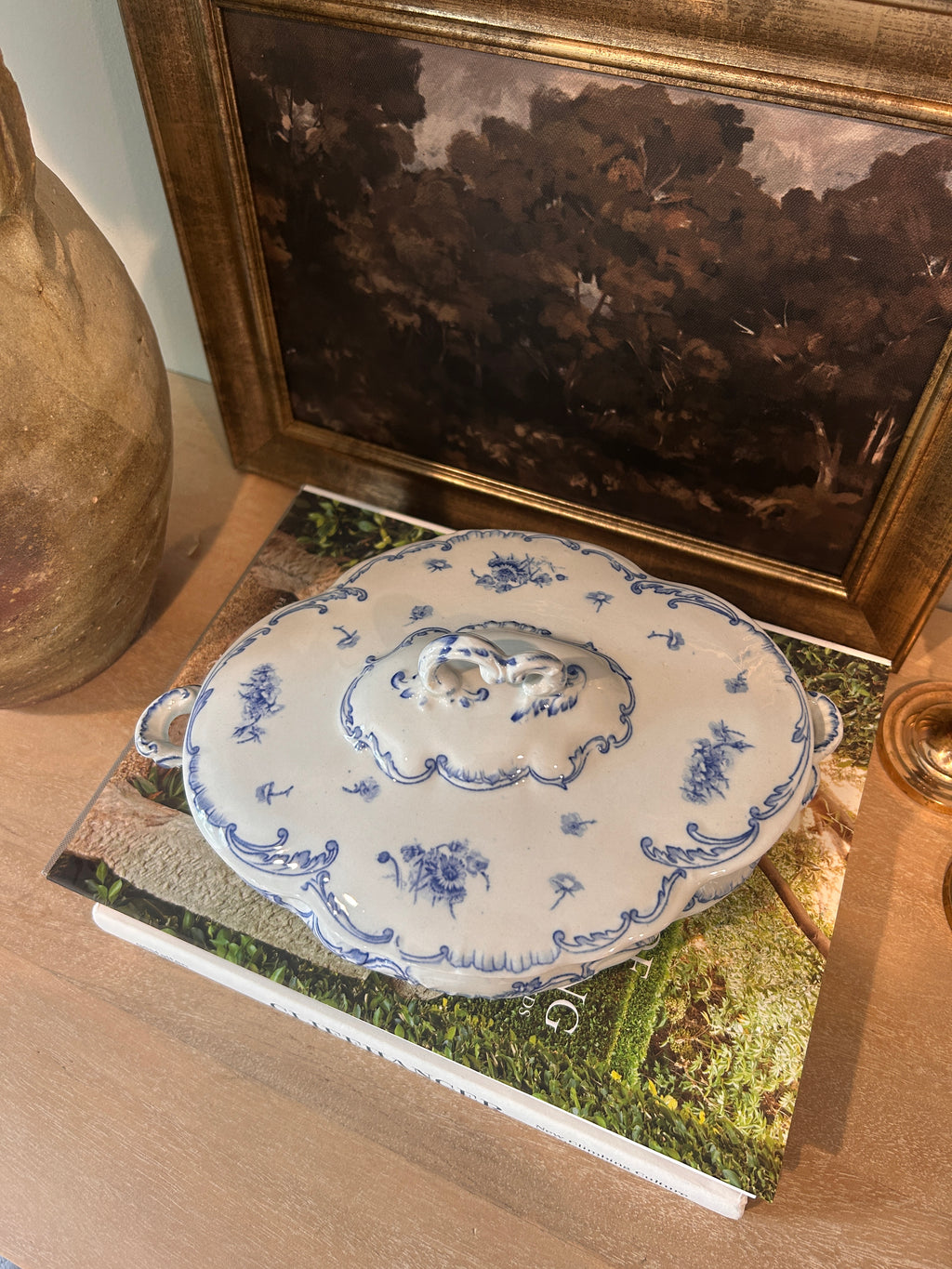 Antique English Royal Clare Semi-Porcelain Covered Dish