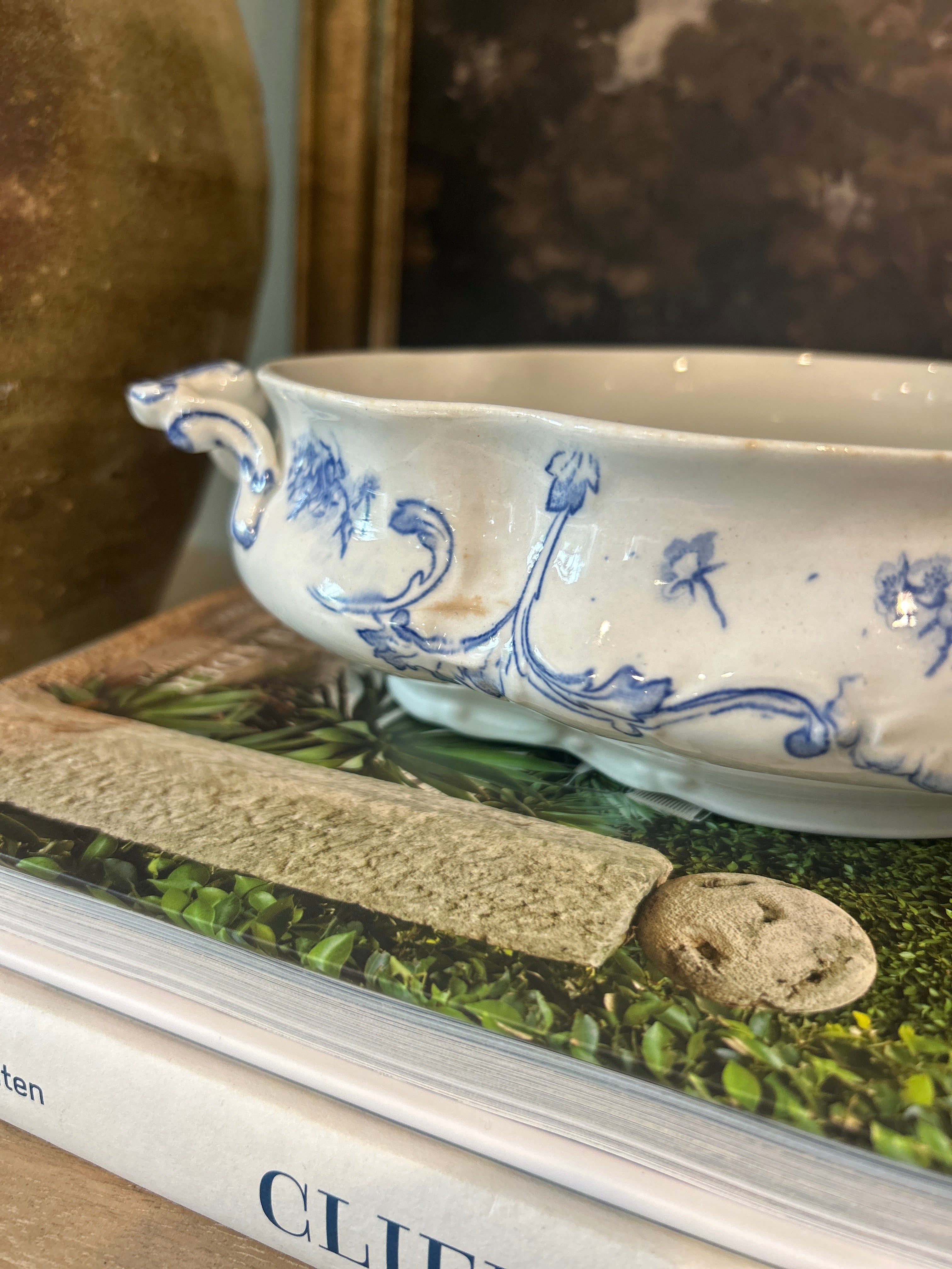 Antique English Royal Clare Semi-Porcelain Covered Dish