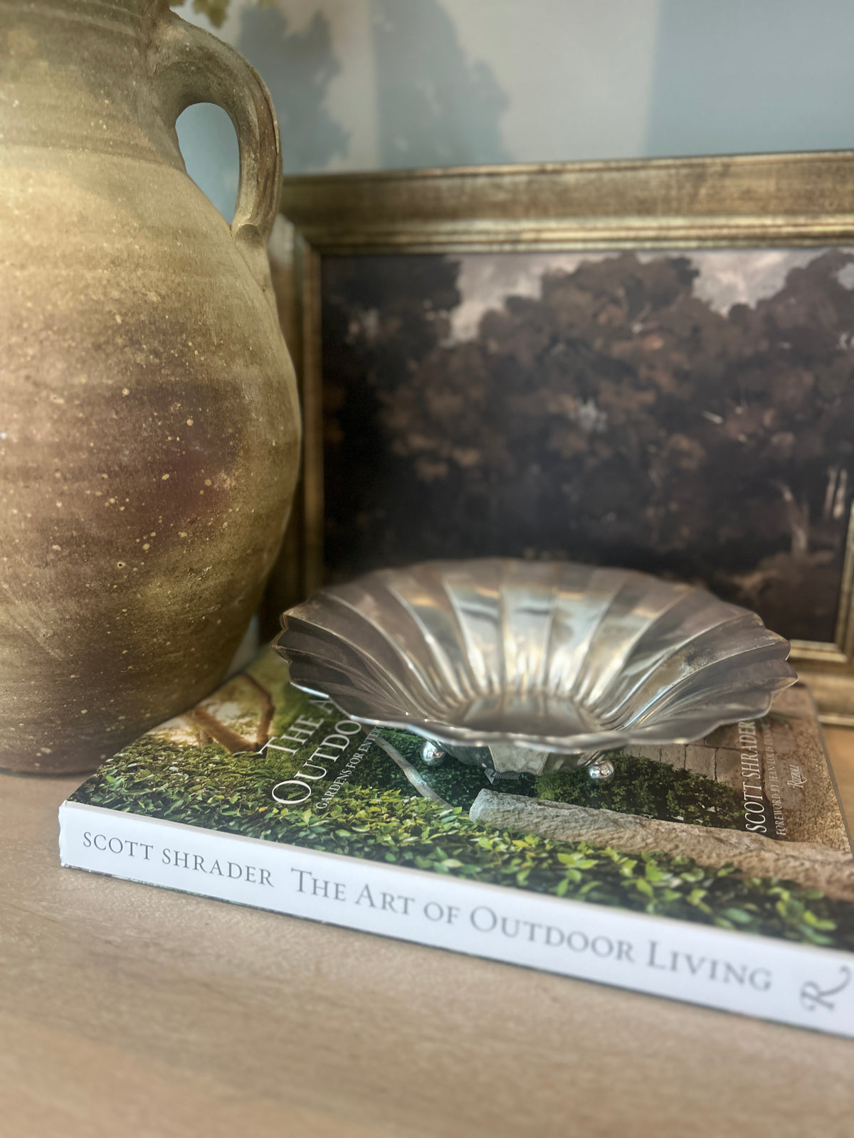 Vintage Footed Silverplate Scalloped Bowl