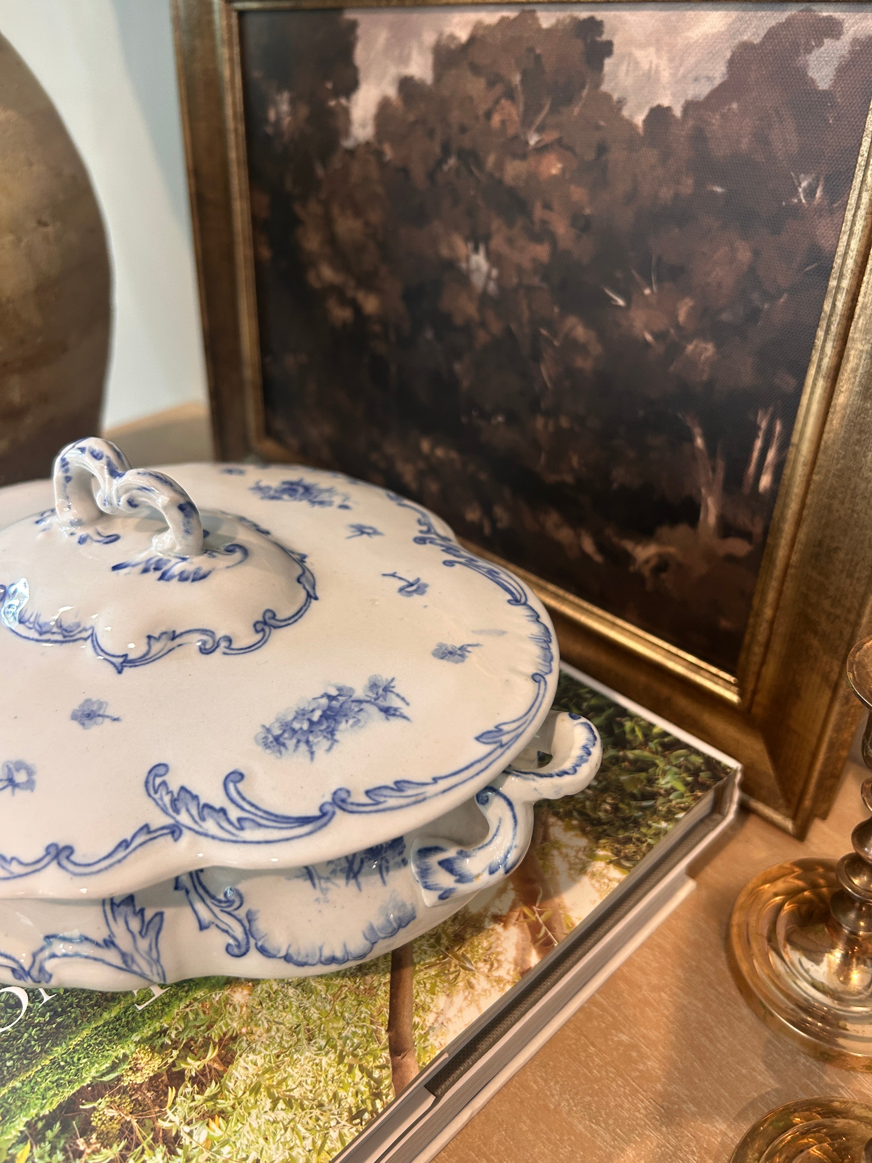 Antique English Royal Clare Semi-Porcelain Covered Dish