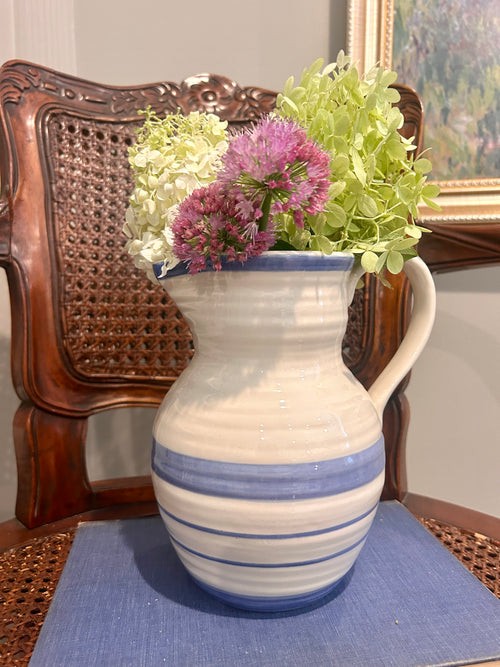 Country Living Blue & White Ceramic Pitcher