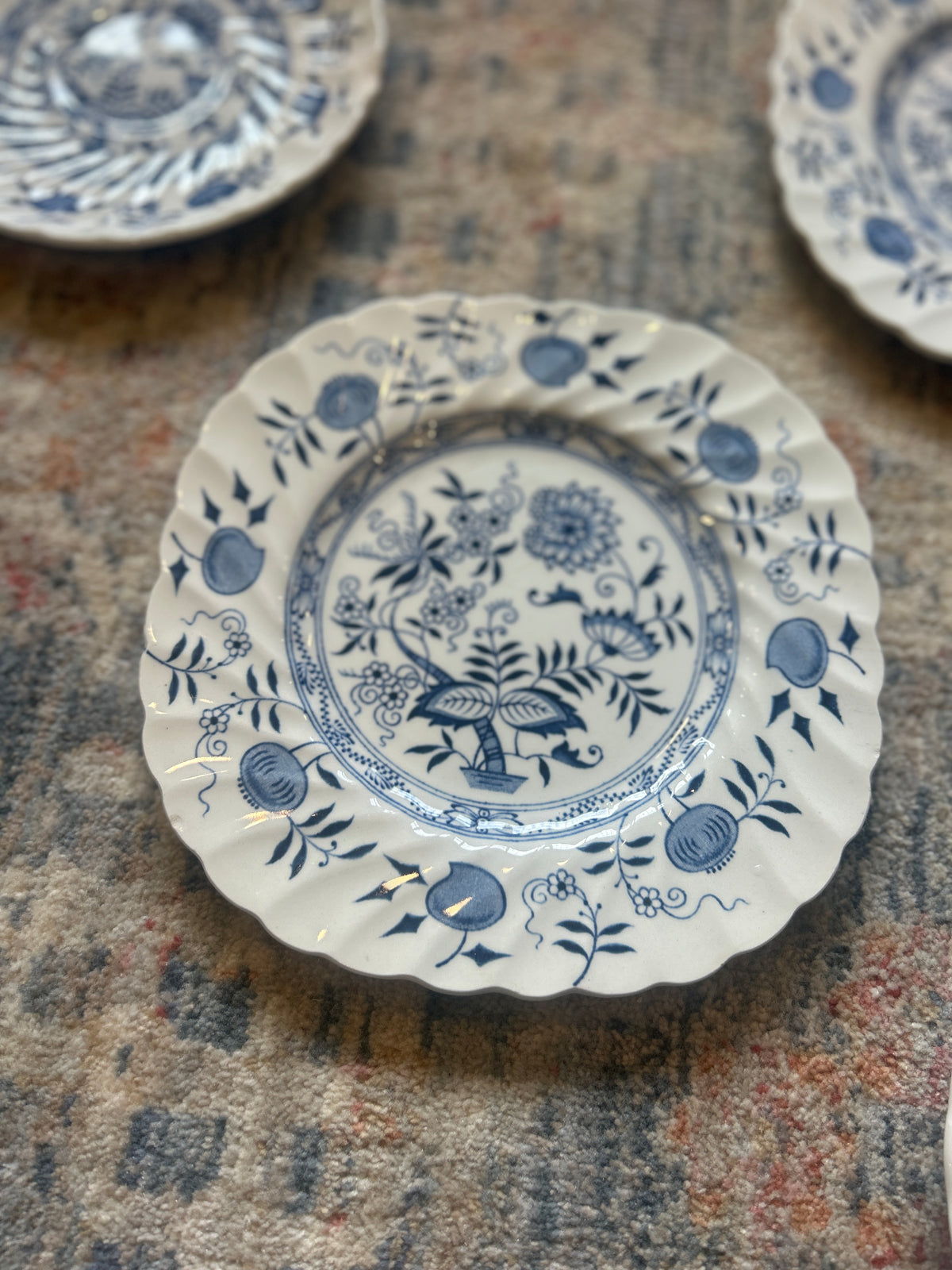 Vintage Wood & Sons Blue Fjord Plate Wall- Set of 8