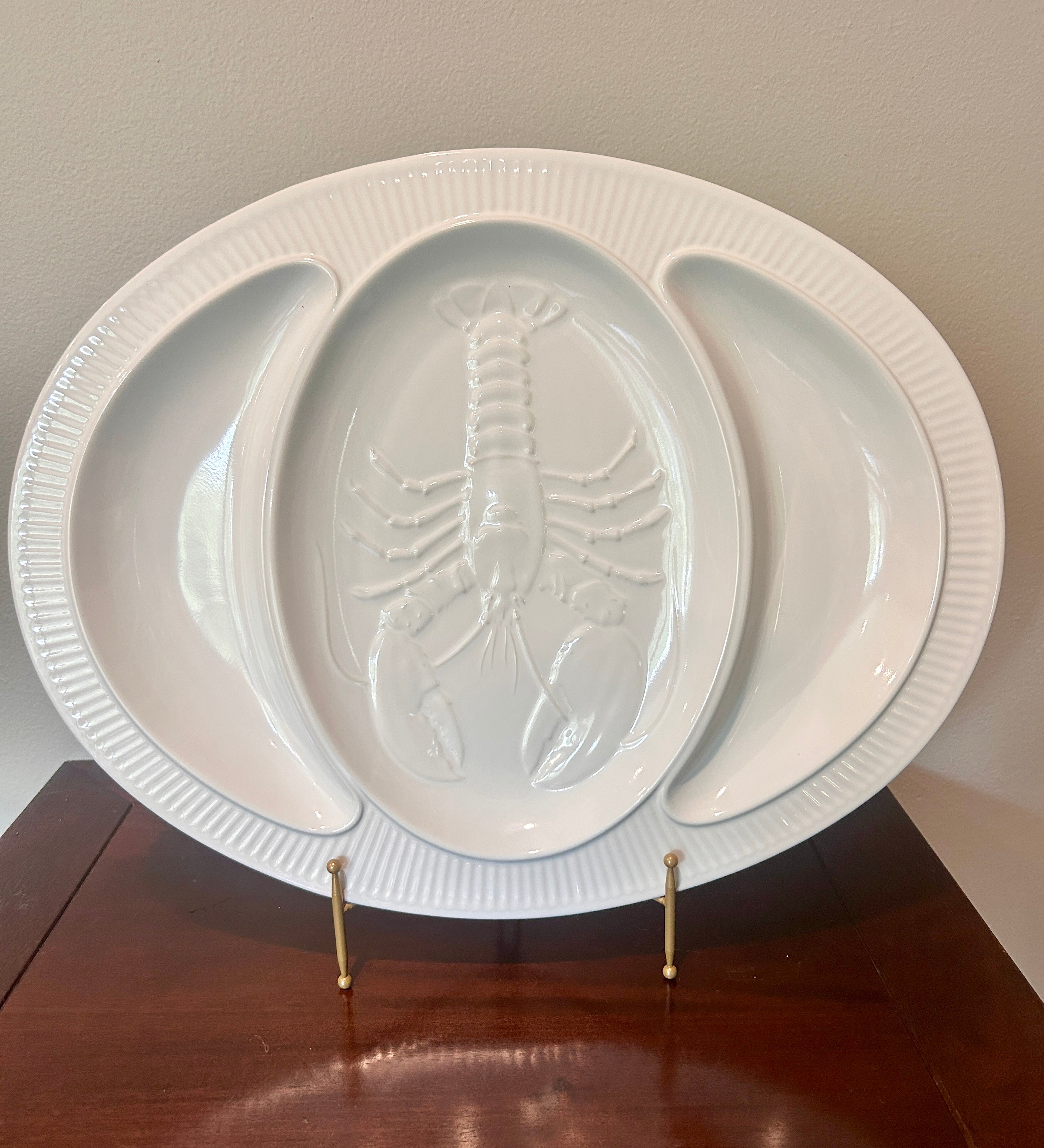 Vintage Studio Nova White Lobster Divided Serving Platter