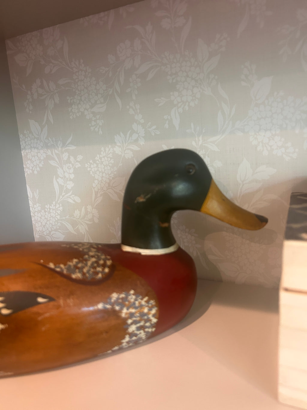 Vintage Hand-Painted Wooden Mallard Duck Decoy