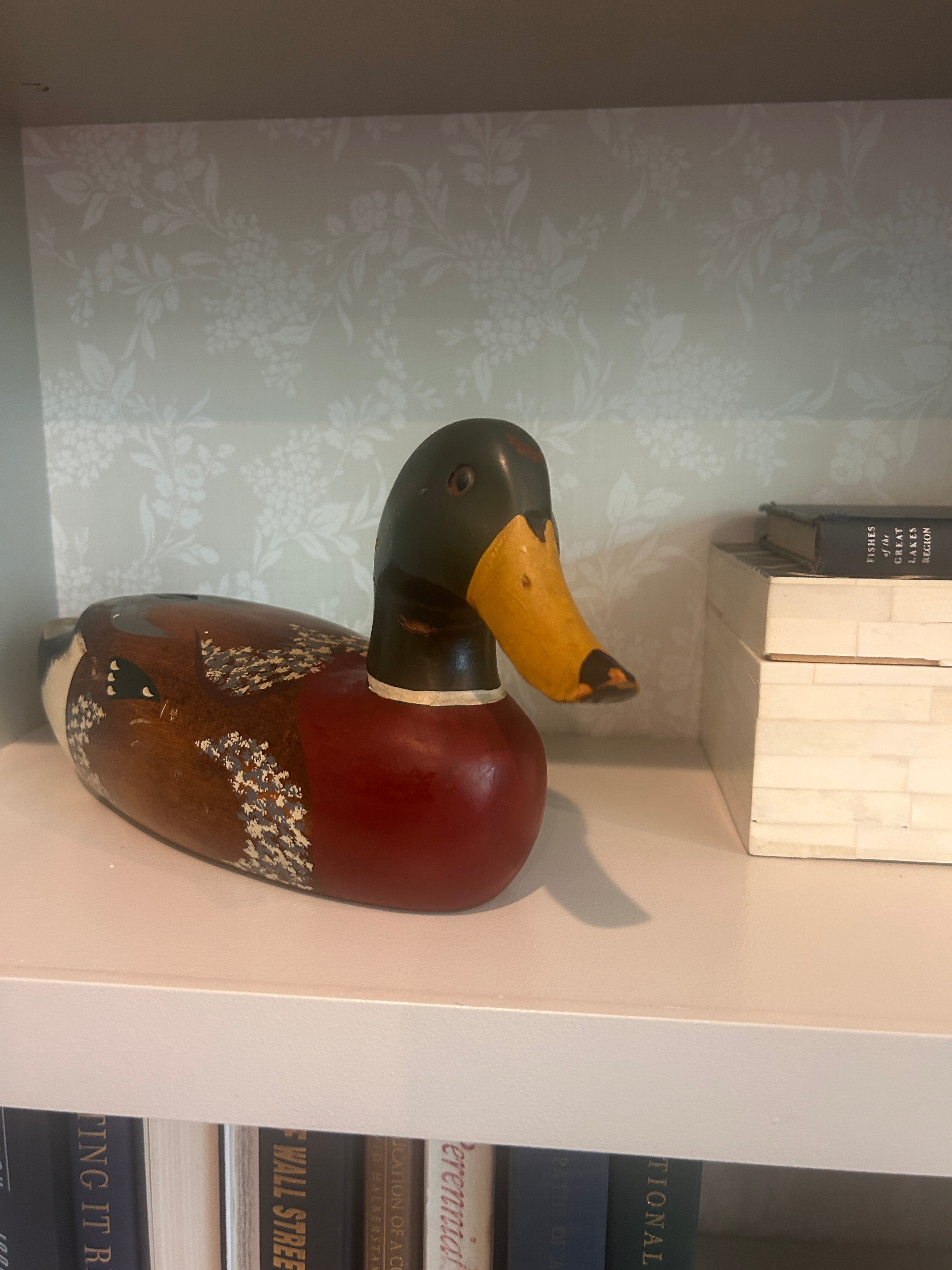 Vintage Hand-Painted Wooden Mallard Duck Decoy