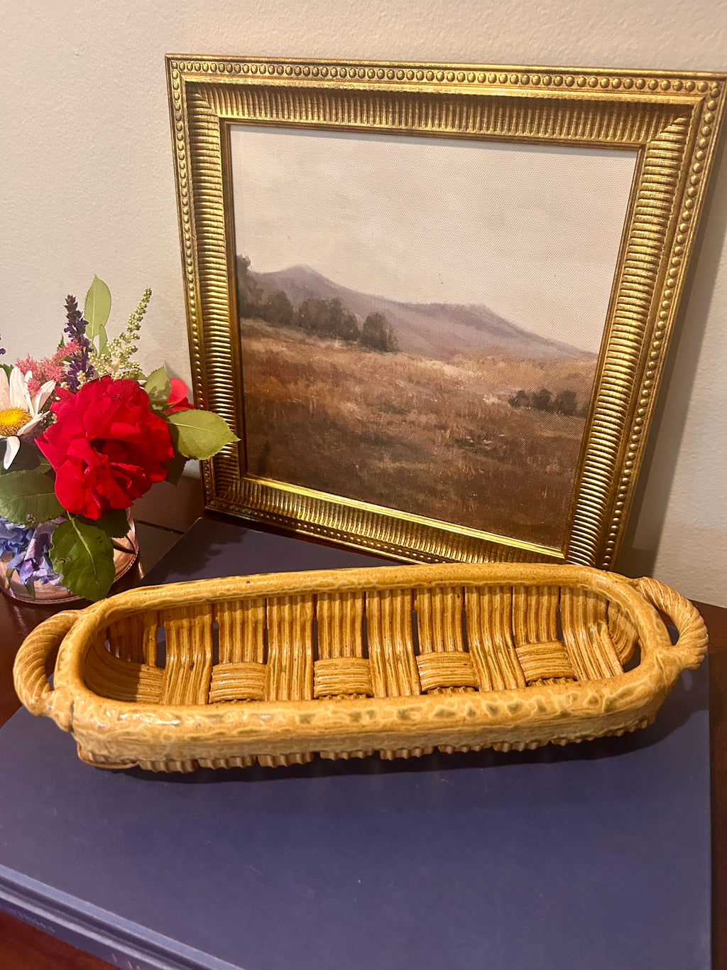 Vintage Woven Parmentier Ceramic Basket