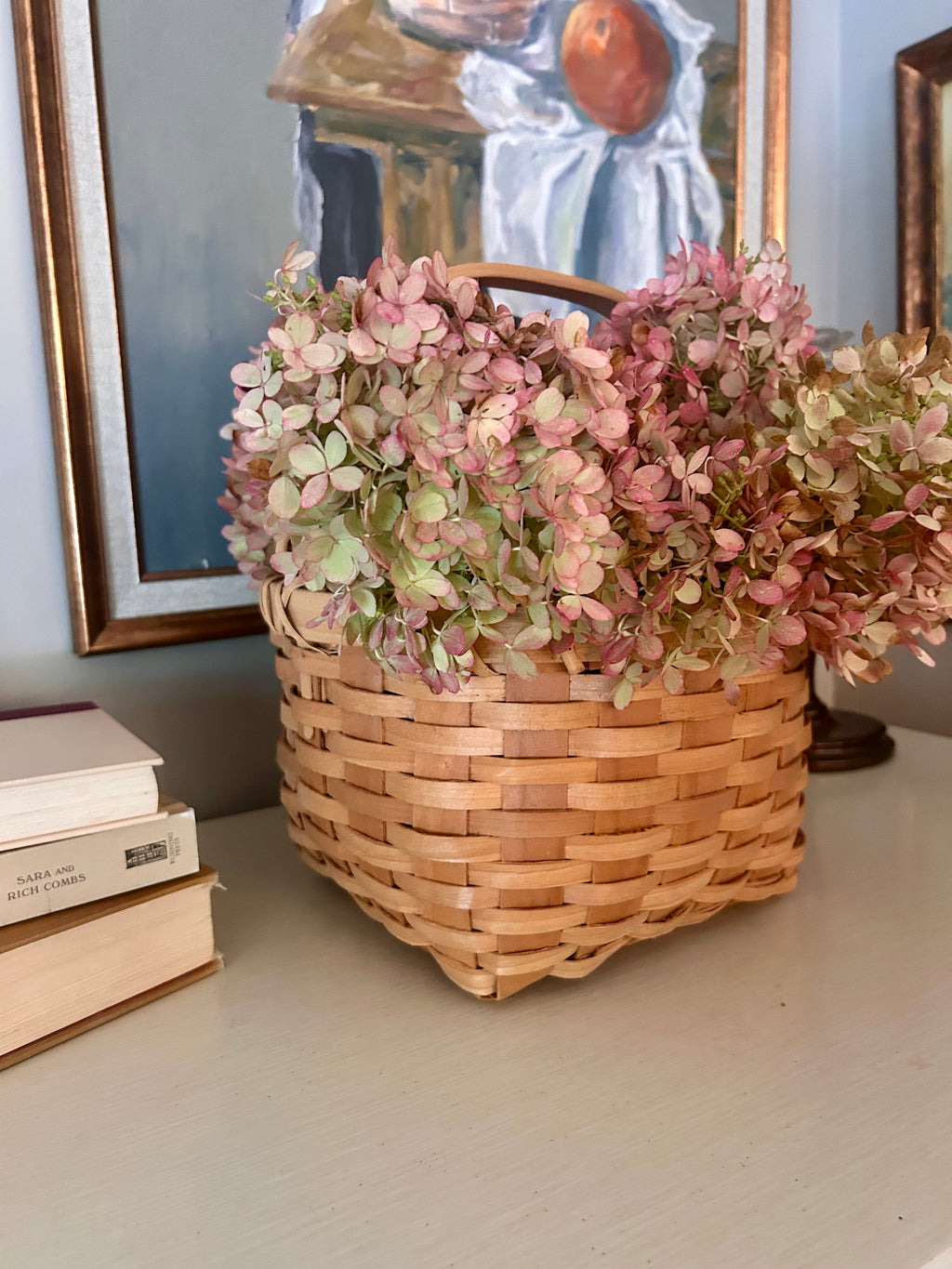 Vintage Woven Handled Basket