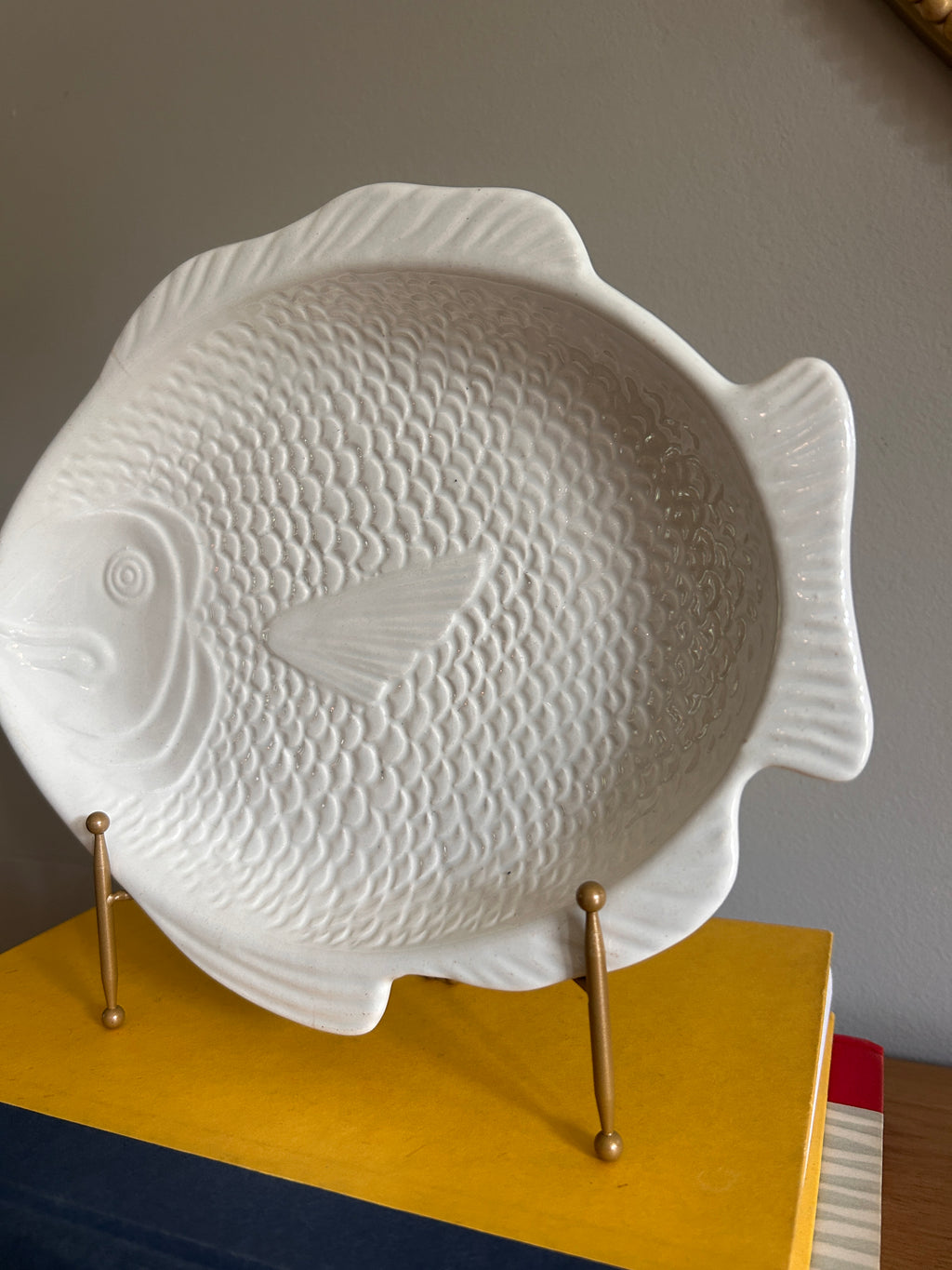 Vintage Whittier Pottery White Fish Serving Platter