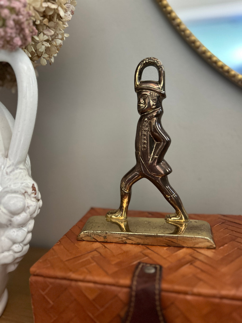 Vintage Brass Colonial Soldier Doorstop
