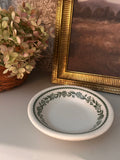 Vintage Buffalo China Green Floral Trinket Dish