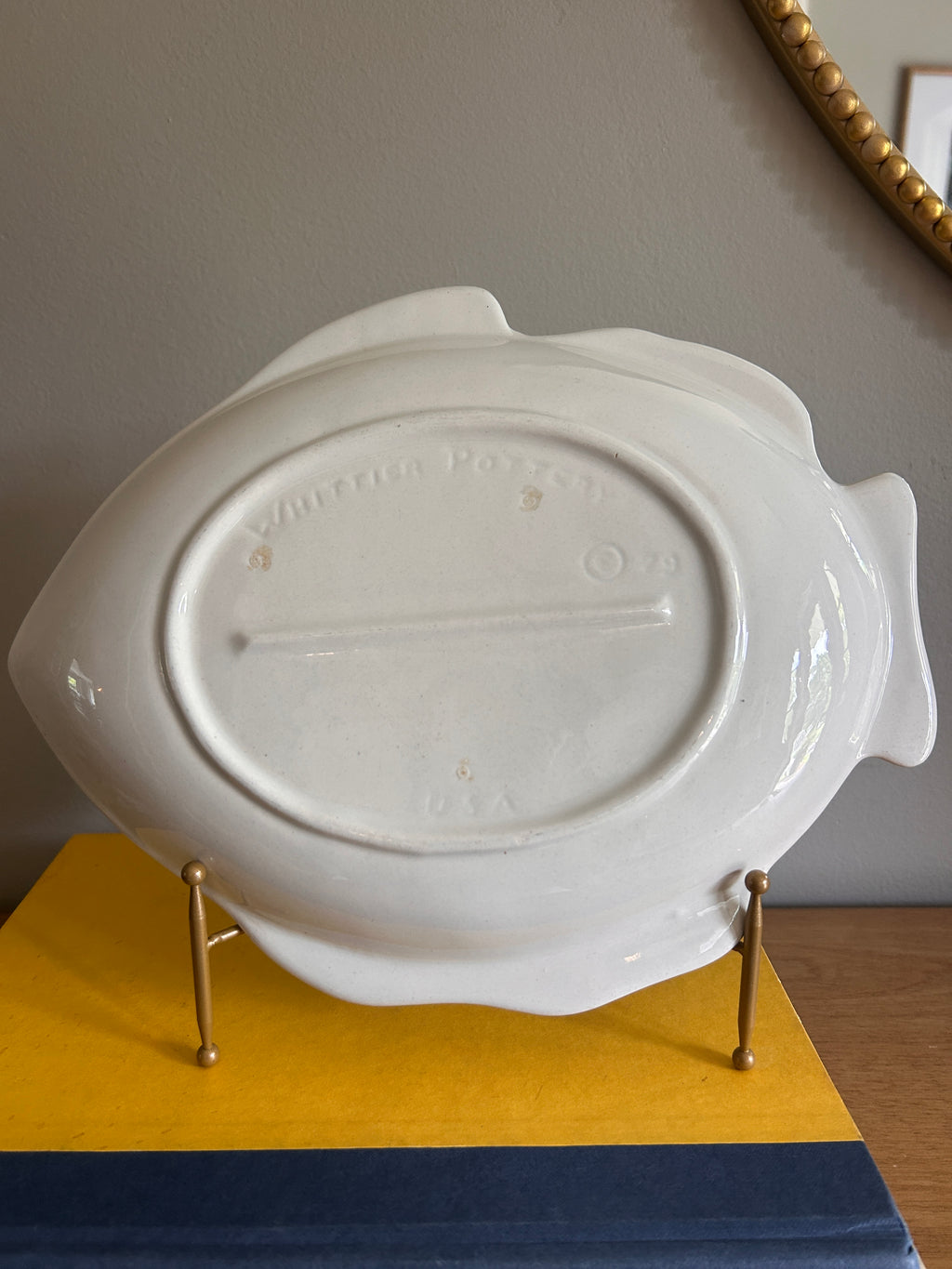 Vintage Whittier Pottery White Fish Serving Platter
