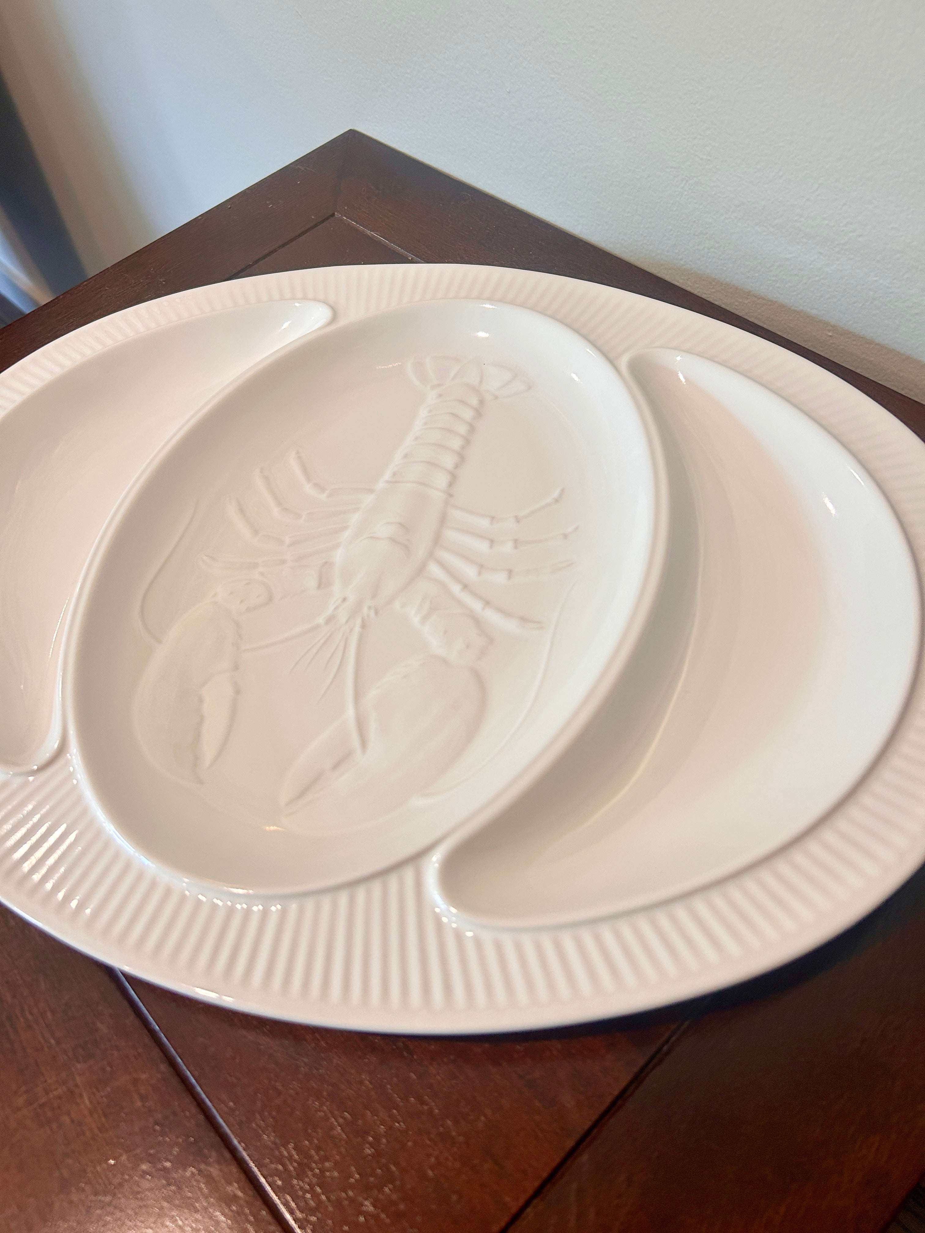 Vintage Studio Nova White Lobster Divided Serving Platter