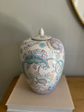 Vintage Pastel Floral Ginger Jar