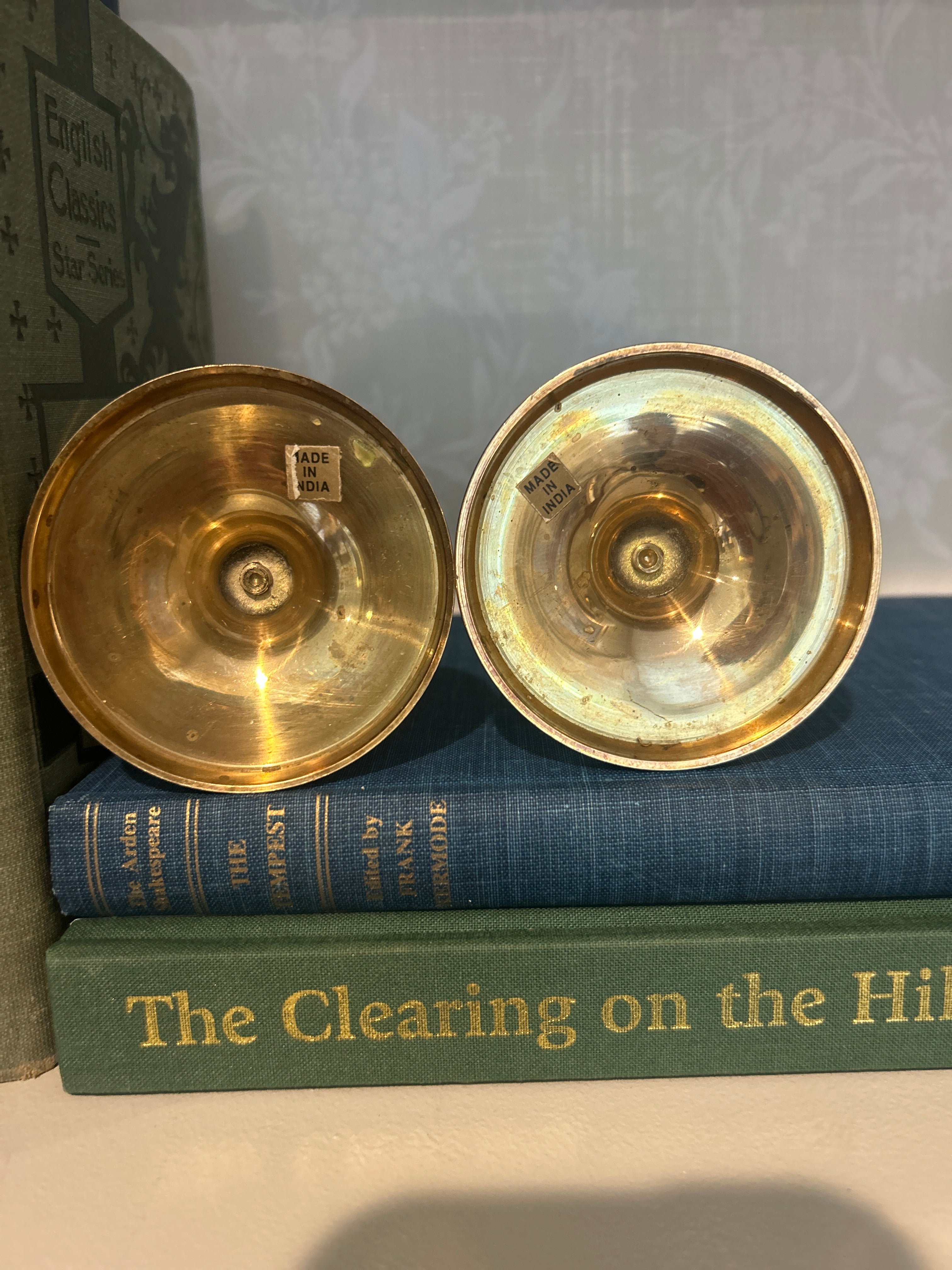 Vintage Brass Candlestick Holder Pair