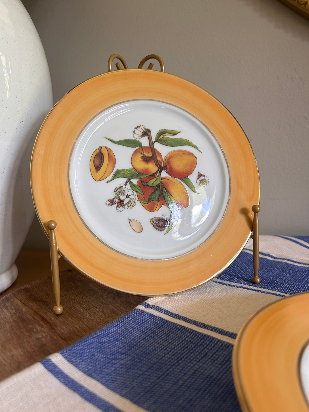 Vintage St. Limoges French Apricot Fruit Plates- Set of 2
