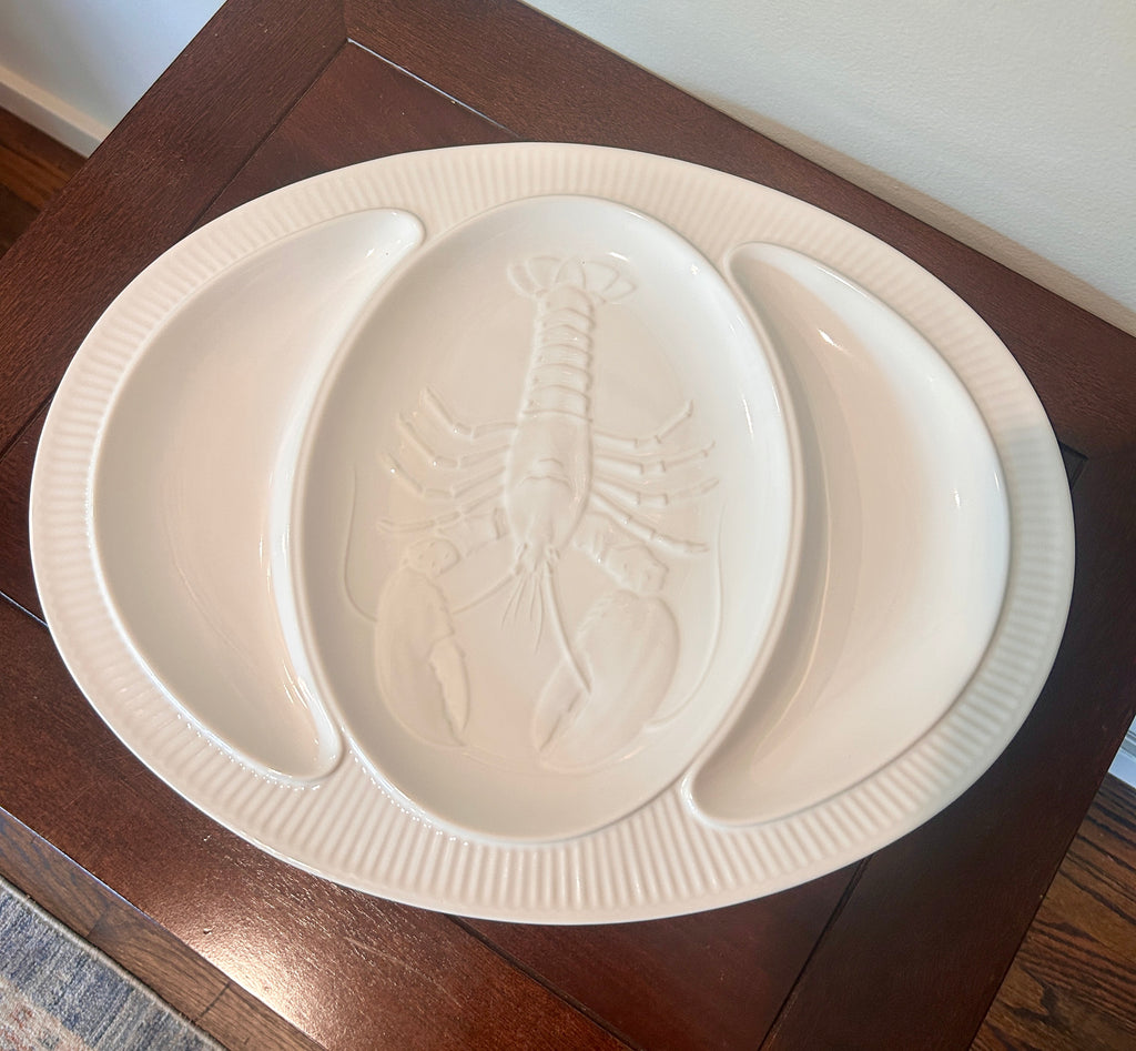 Vintage Studio Nova White Lobster Divided Serving Platter