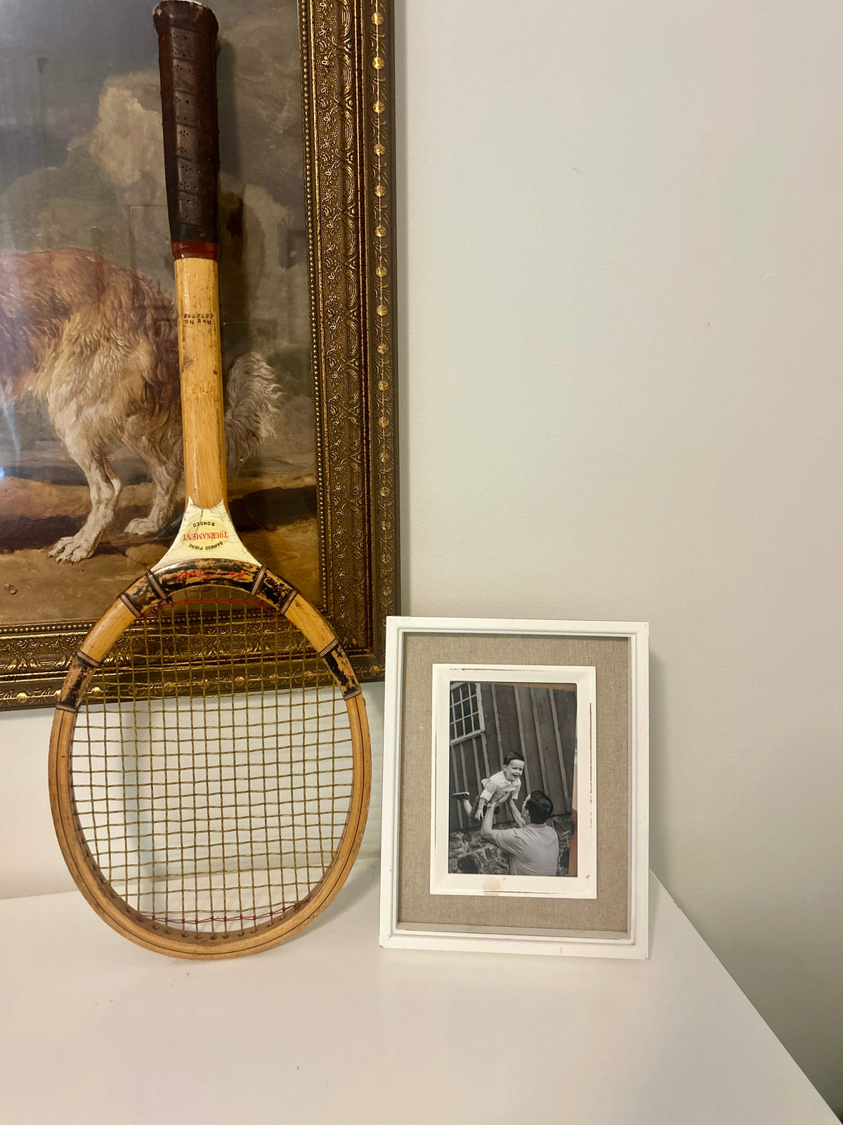 Vintage Wooden Tournament Tennis Racket