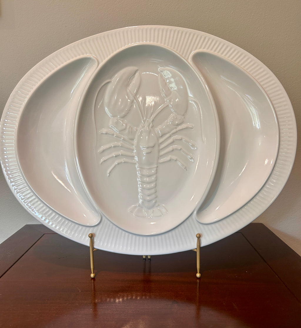 Vintage Studio Nova White Lobster Divided Serving Platter