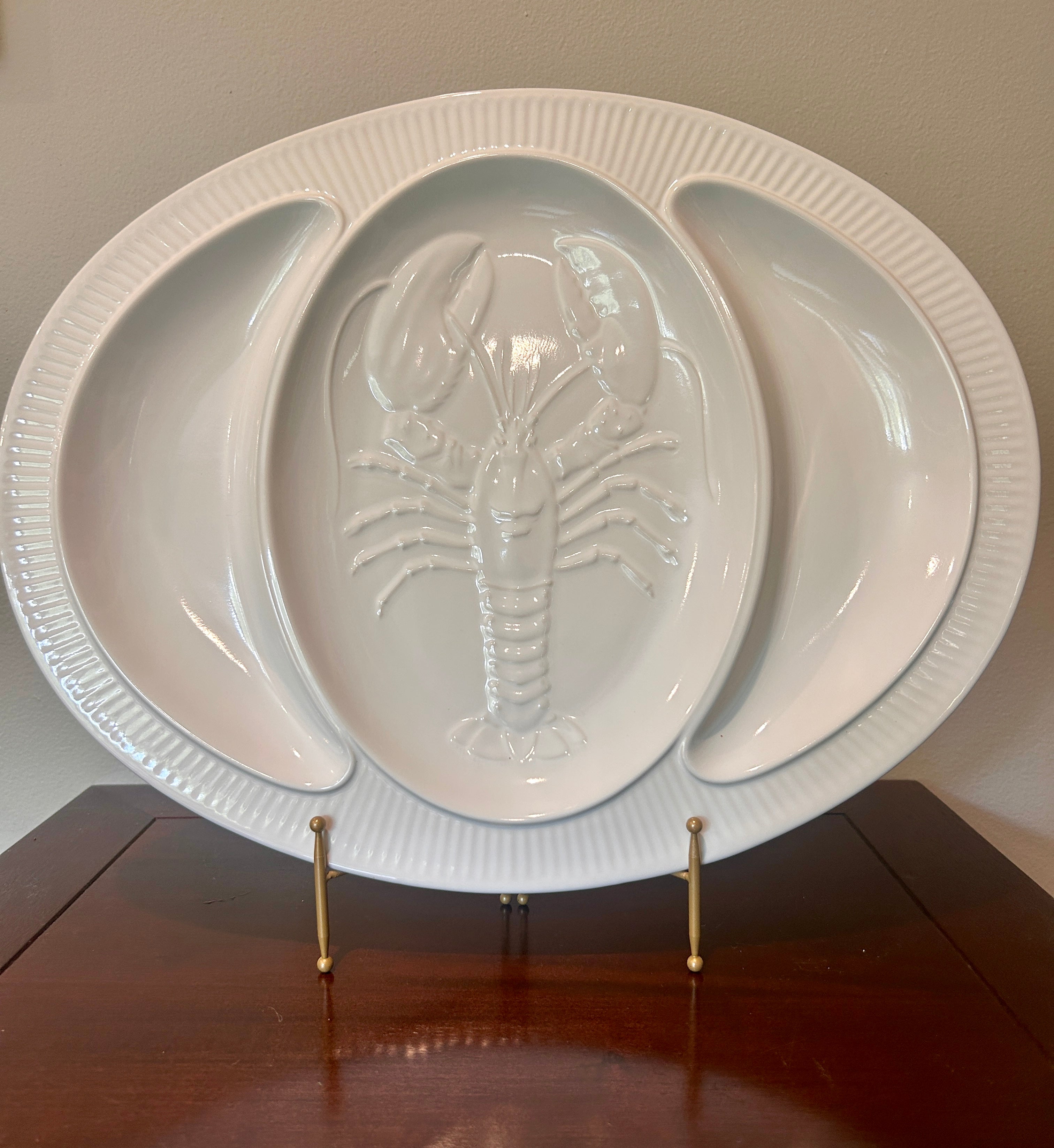 Vintage Studio Nova White Lobster Divided Serving Platter