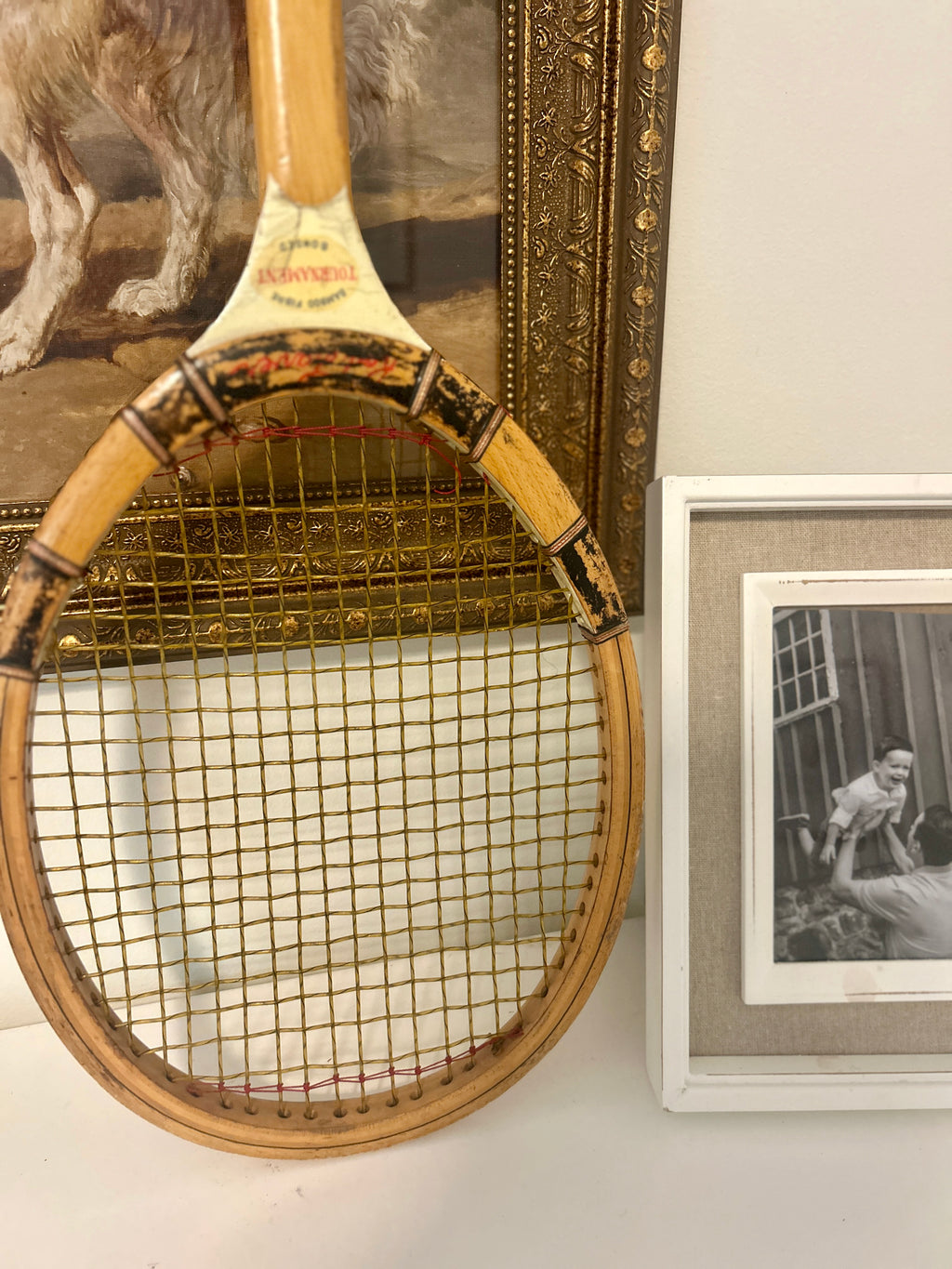 Vintage Wooden Tournament Tennis Racket