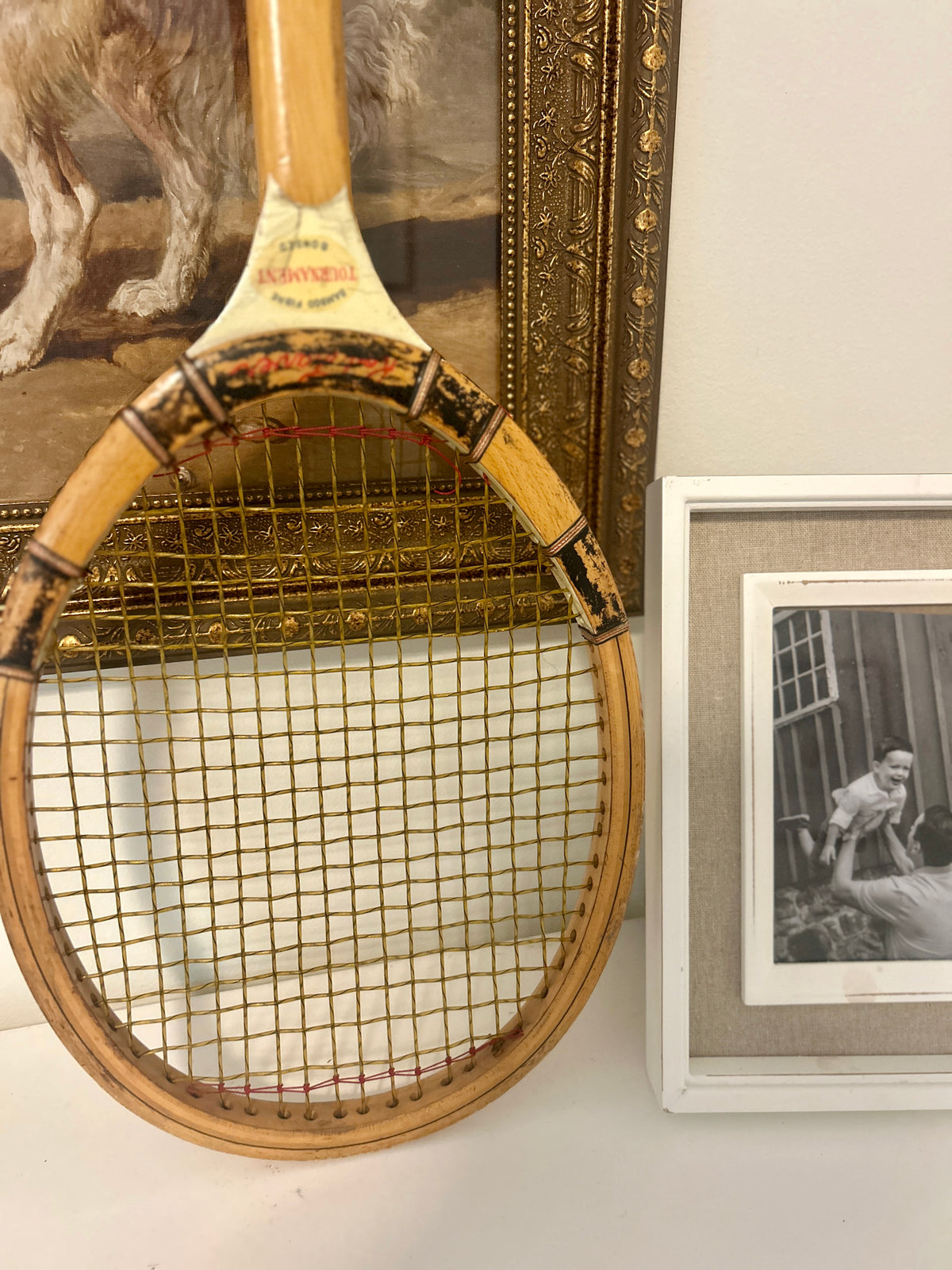 Vintage Wooden Tournament Tennis Racket