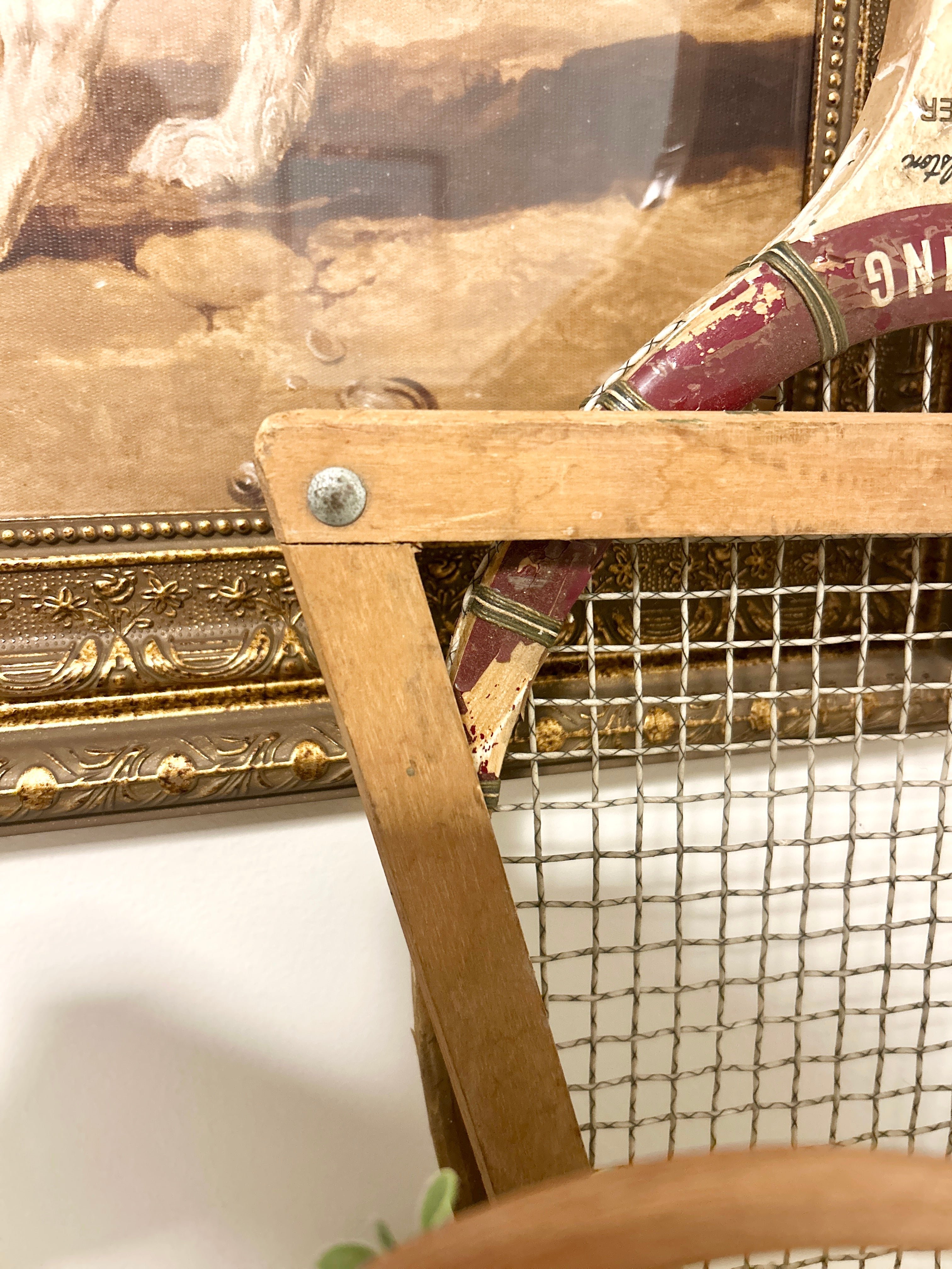 Vintage Spalding Dennis Ralston Contender Wooden Tennis Racket with Press