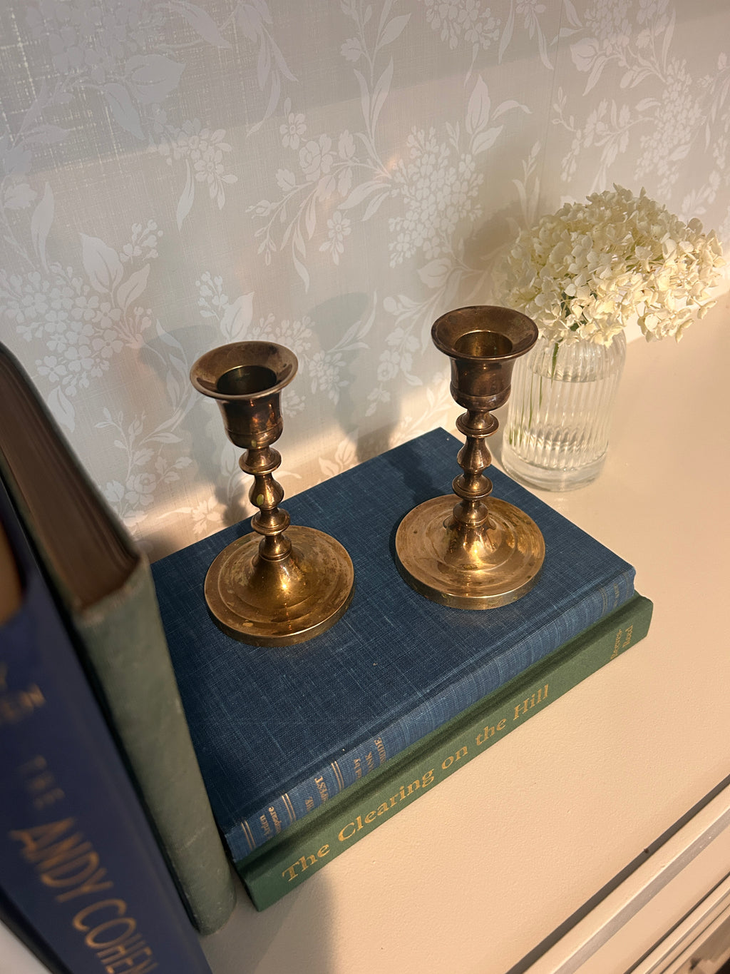 Vintage Brass Candlestick Holder Pair