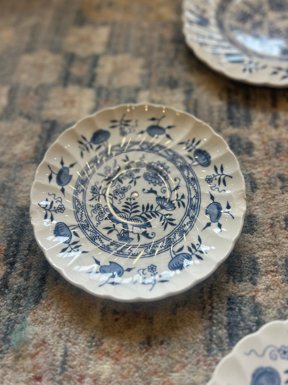 Vintage Wood & Sons Blue Fjord Plate Wall- Set of 8