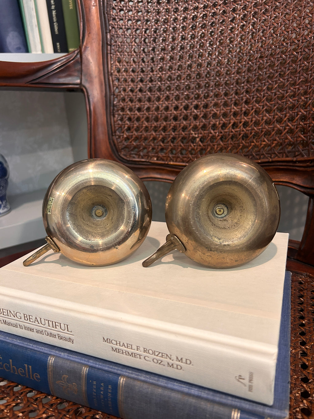 Vintage Solid Brass Chamberstick Candlestick Holders