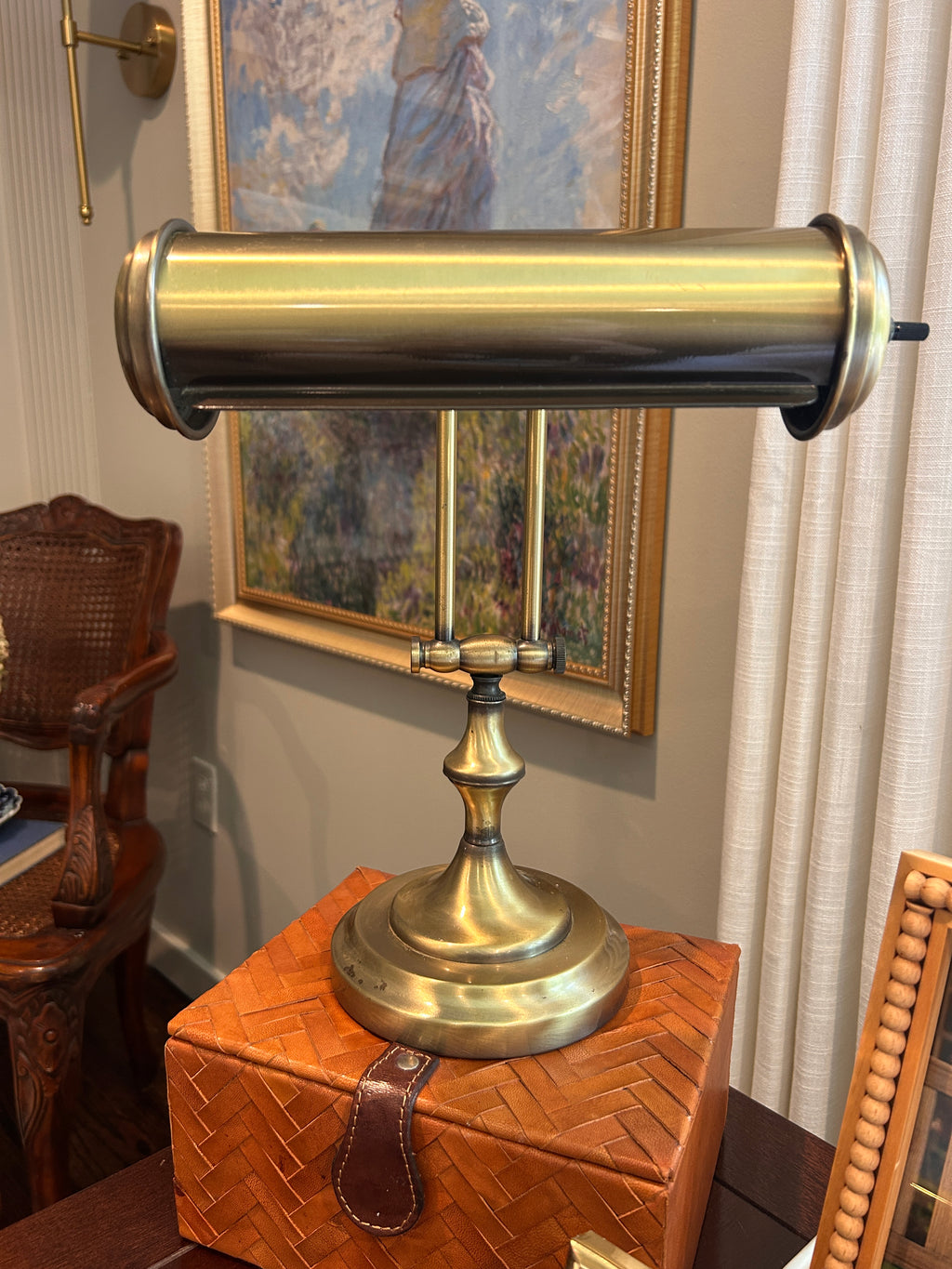 Vintage Brass Adjustable Piano Lamp