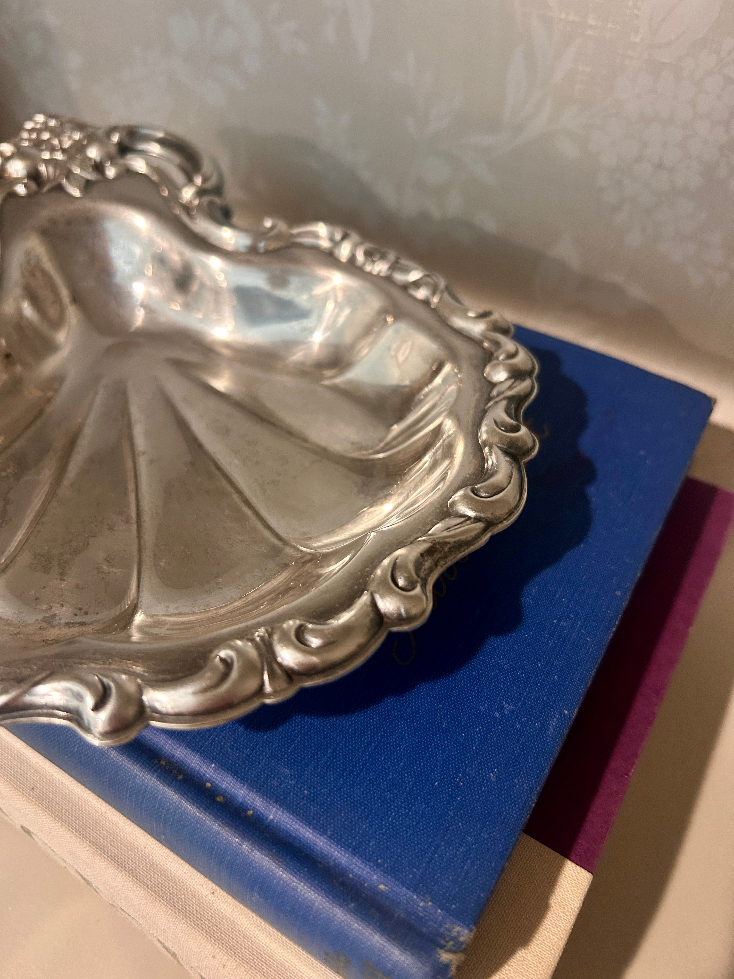 Vintage Silverplate Shell Catchall Trinket Dish