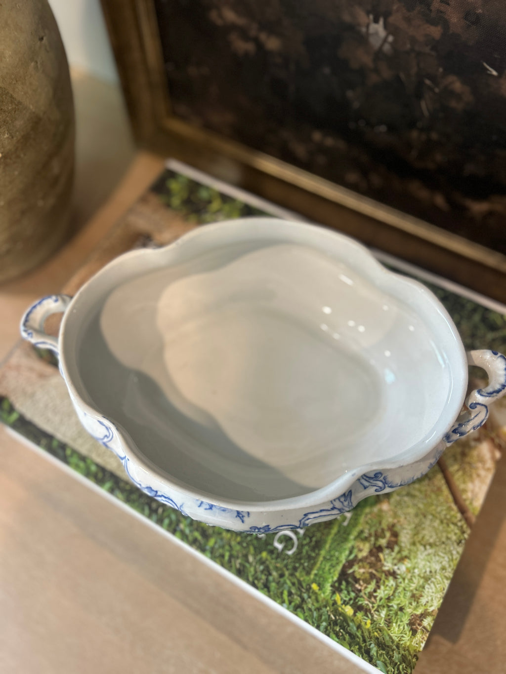 Antique English Royal Clare Semi-Porcelain Covered Dish