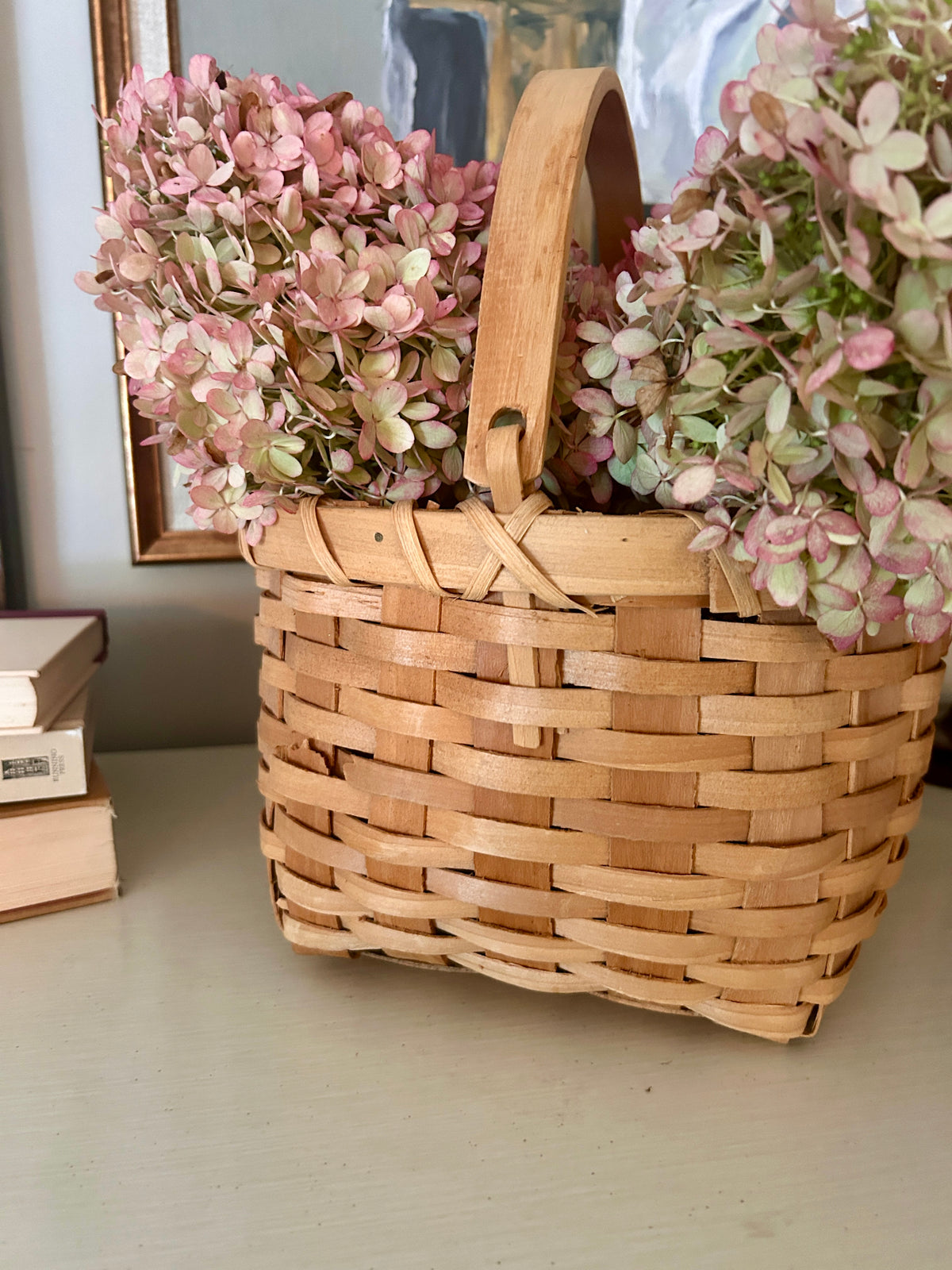 Vintage Woven Handled Basket