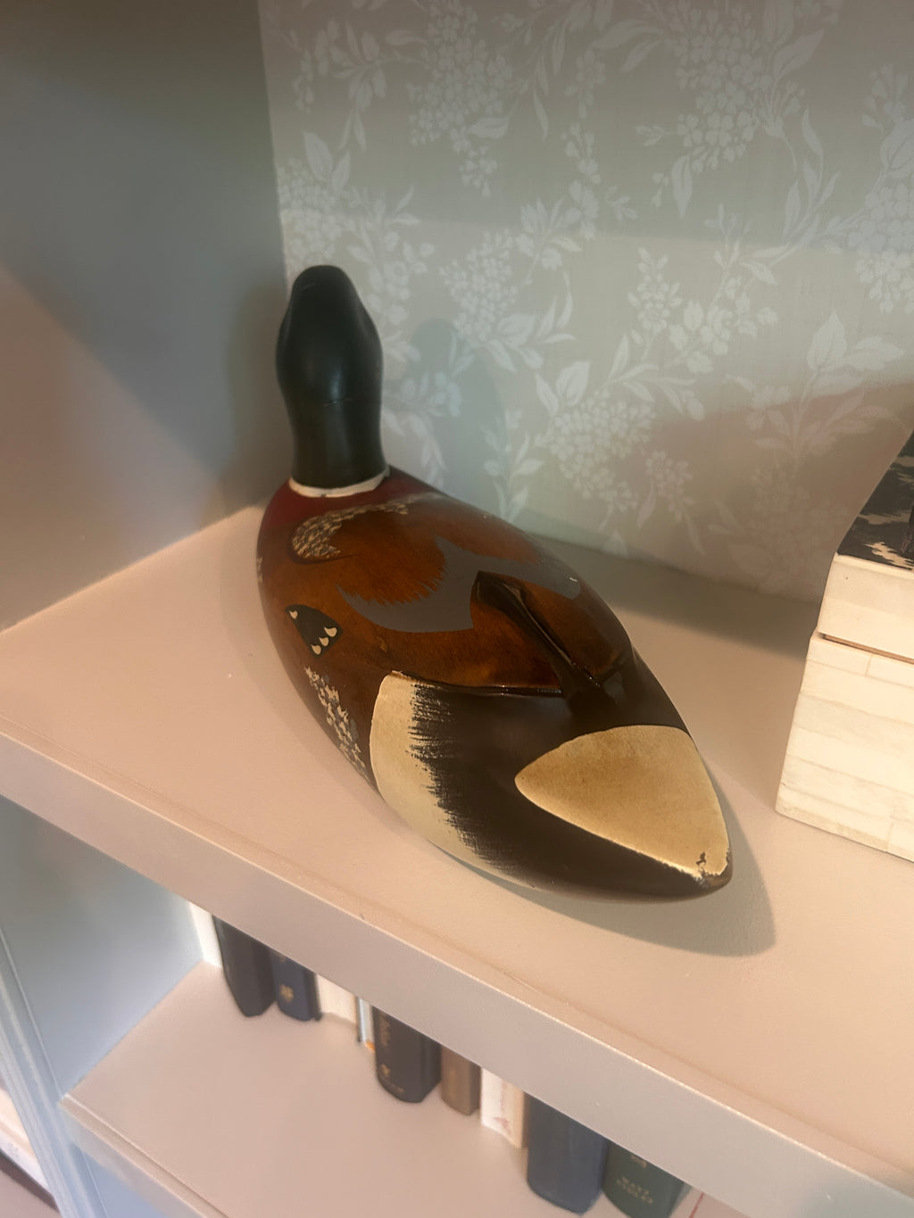 Vintage Hand-Painted Wooden Mallard Duck Decoy