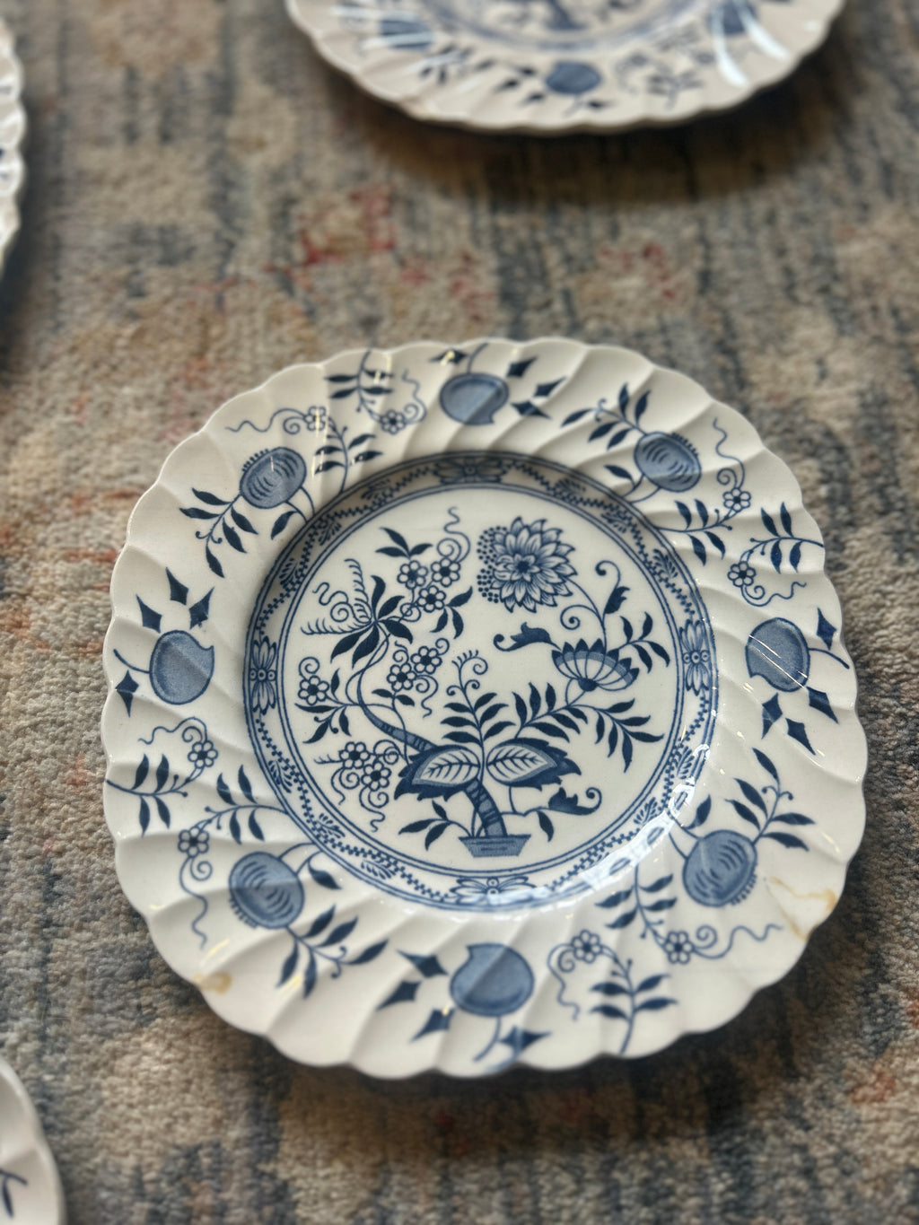Vintage Wood & Sons Blue Fjord Plate Wall- Set of 8