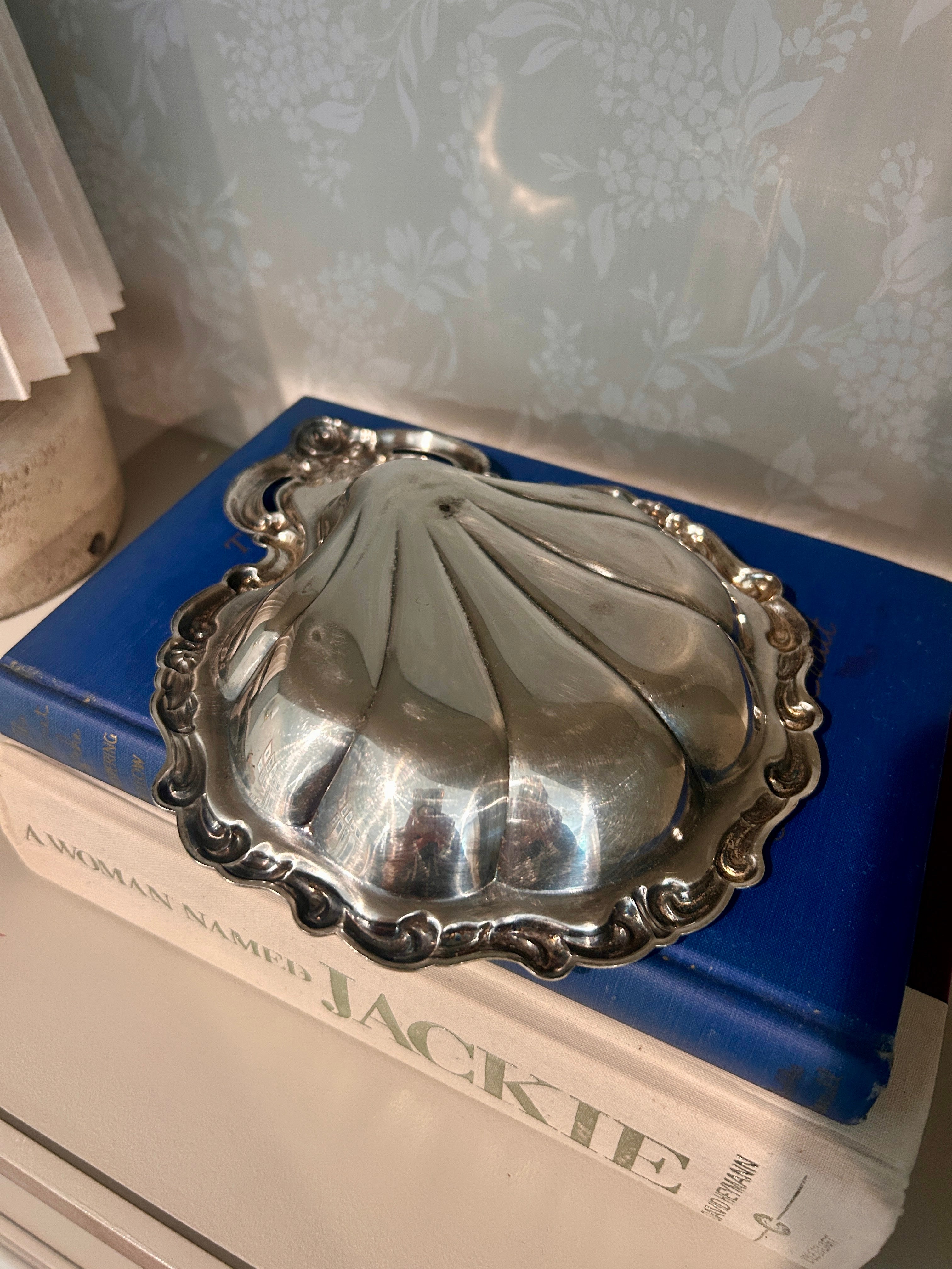 Vintage Silverplate Shell Catchall Trinket Dish