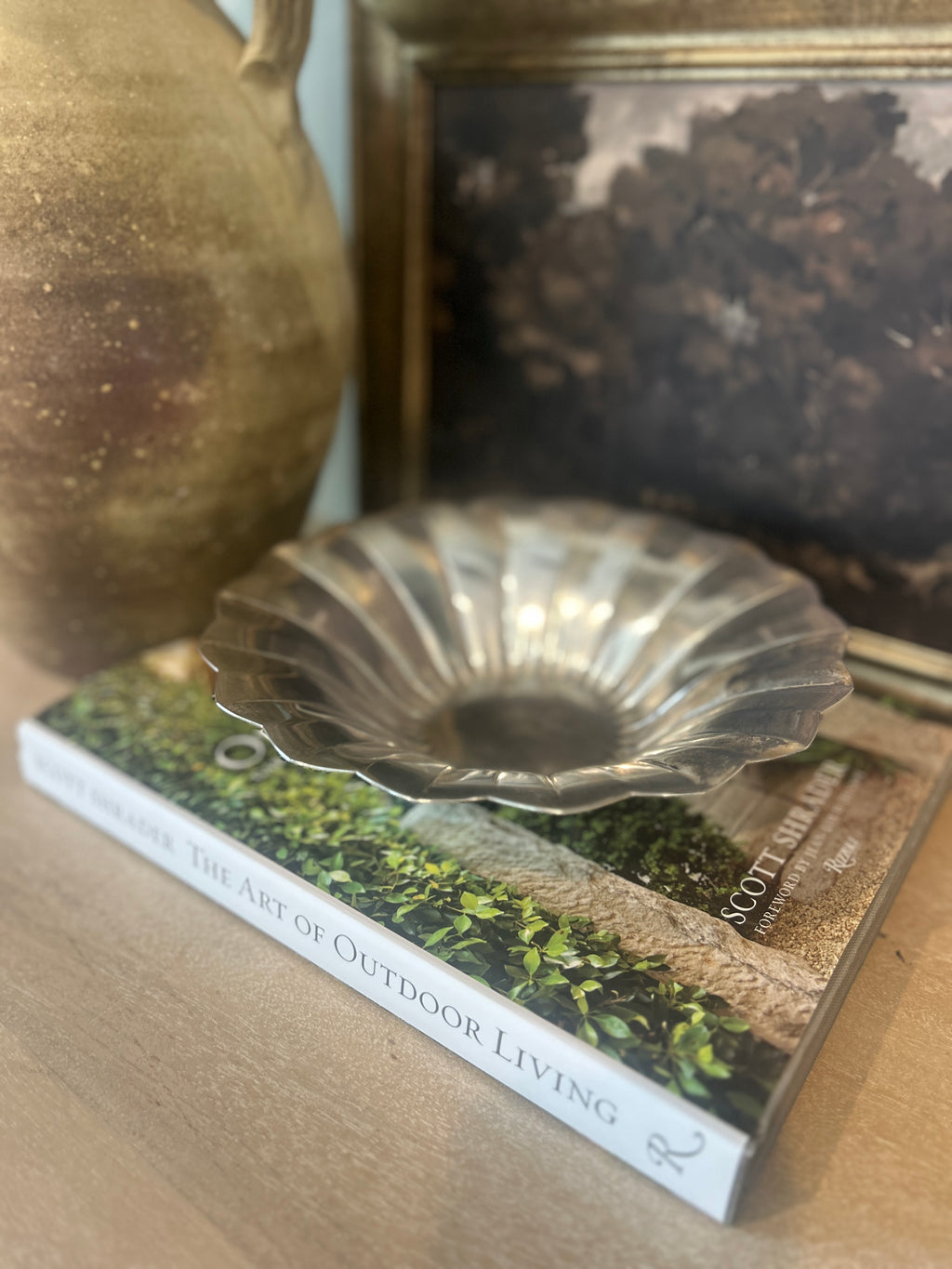 Vintage Footed Silverplate Scalloped Bowl