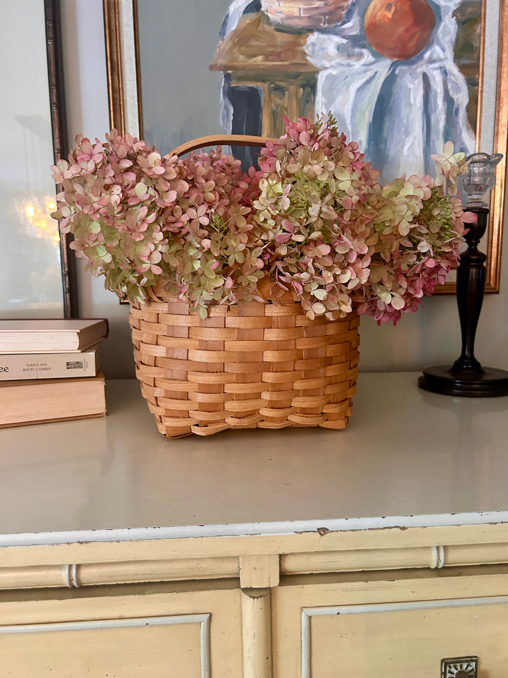Vintage Woven Handled Basket