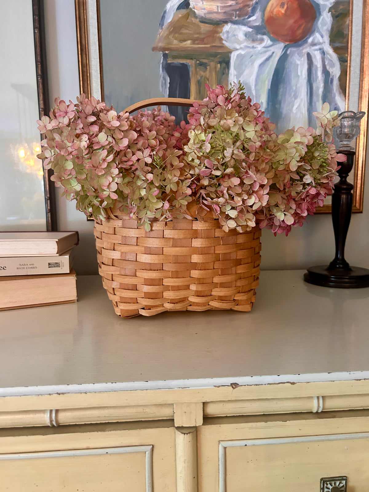 Vintage Woven Handled Basket