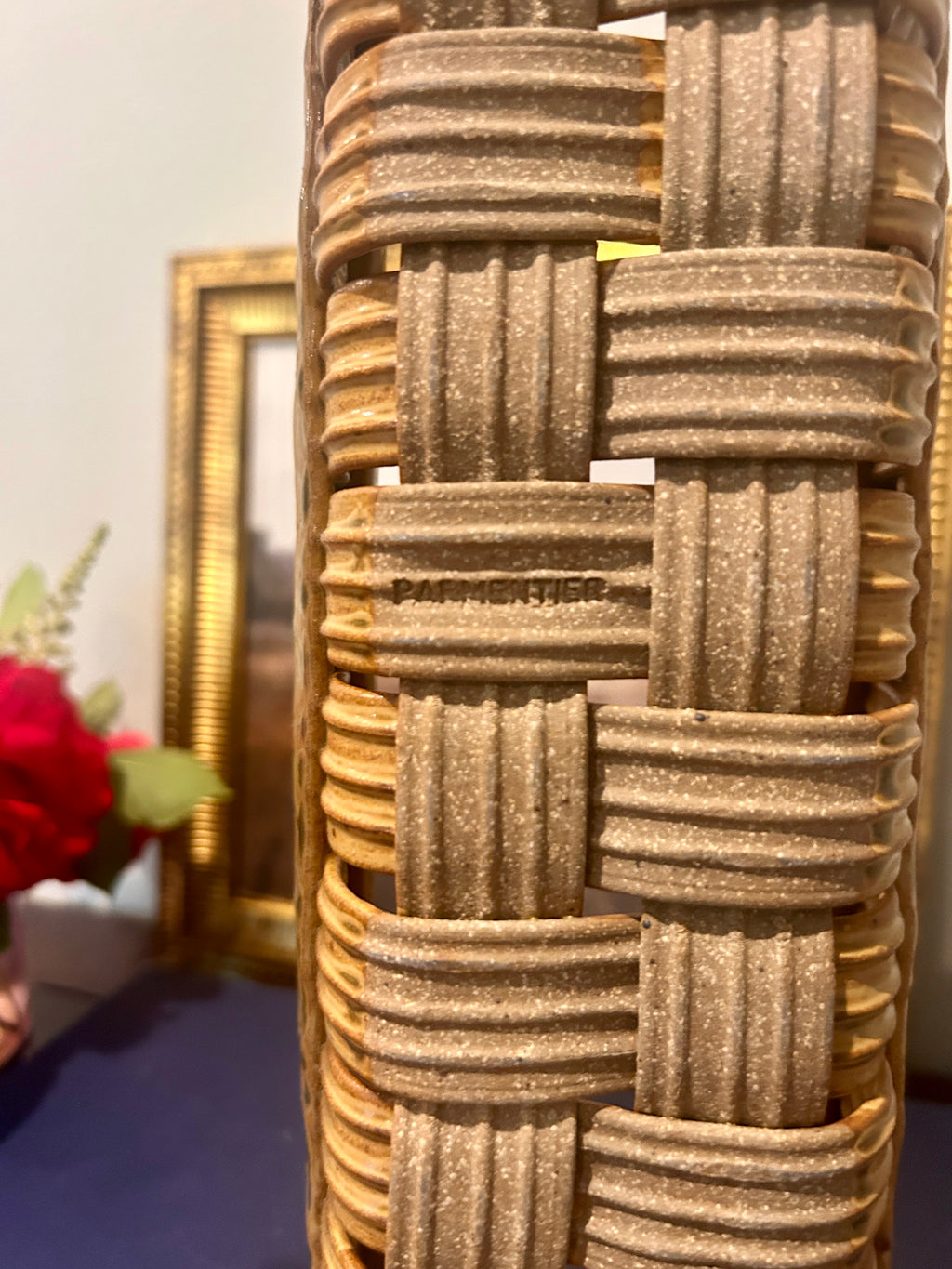 Vintage Woven Parmentier Ceramic Basket
