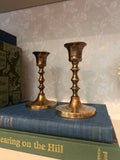 Vintage Brass Candlestick Holder Pair