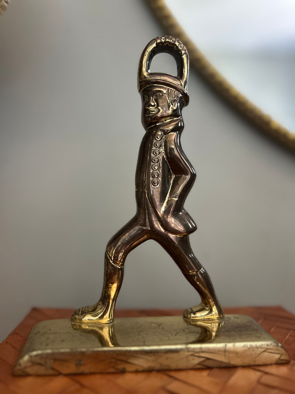 Vintage Brass Colonial Soldier Doorstop