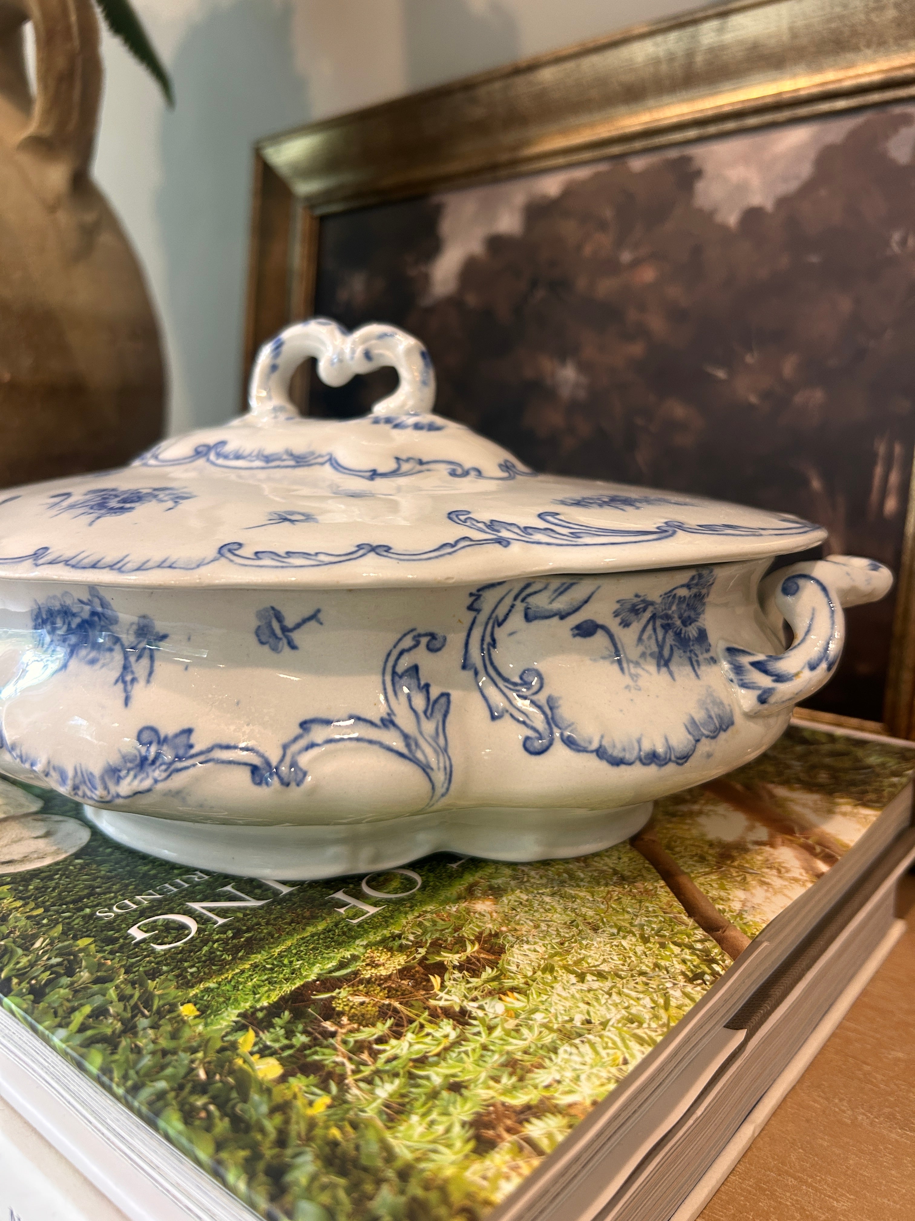 Antique English Royal Clare Semi-Porcelain Covered Dish
