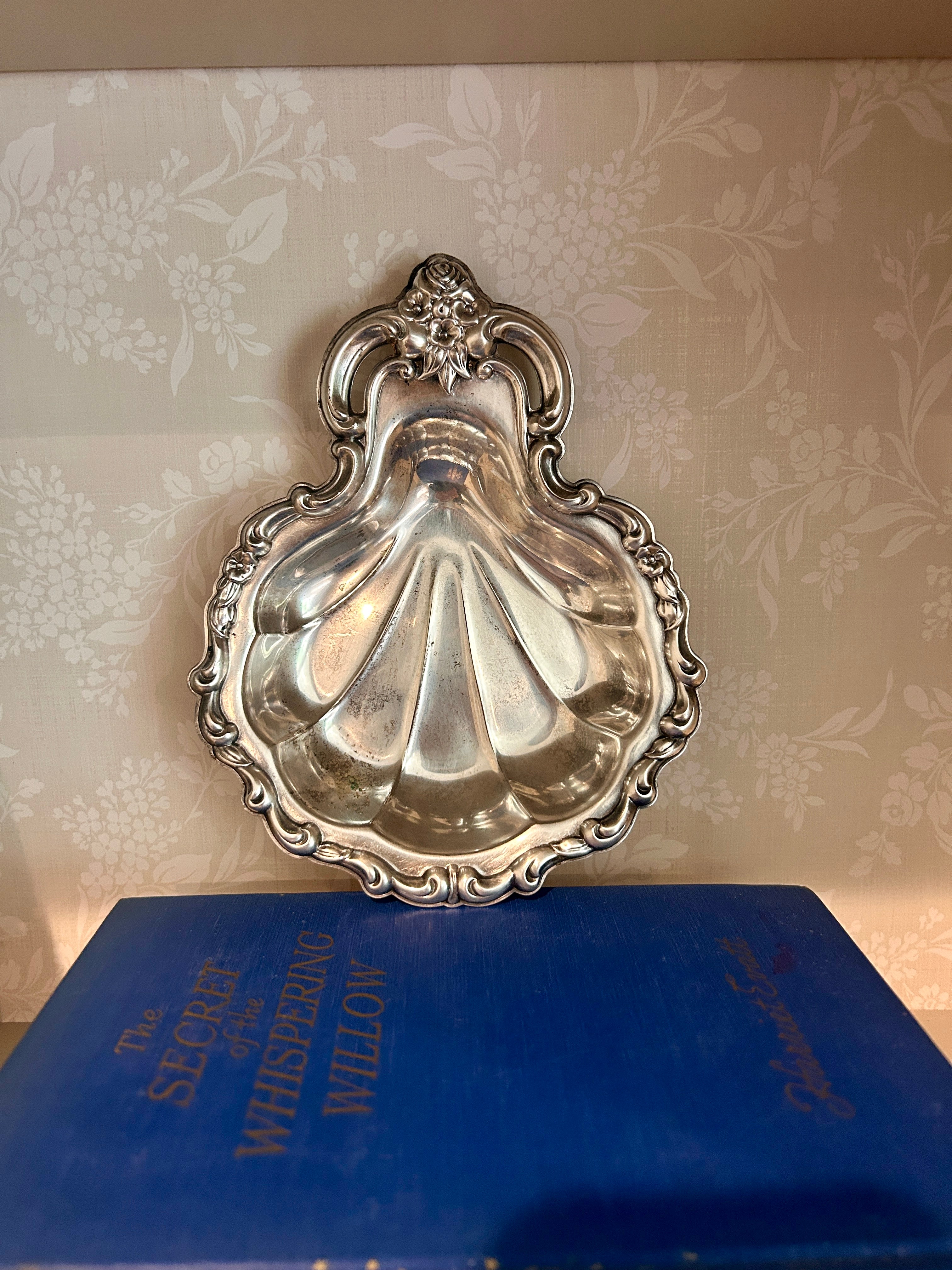 Vintage Silverplate Shell Catchall Trinket Dish