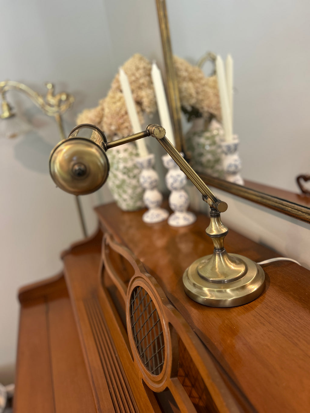Vintage Brass Adjustable Piano Lamp